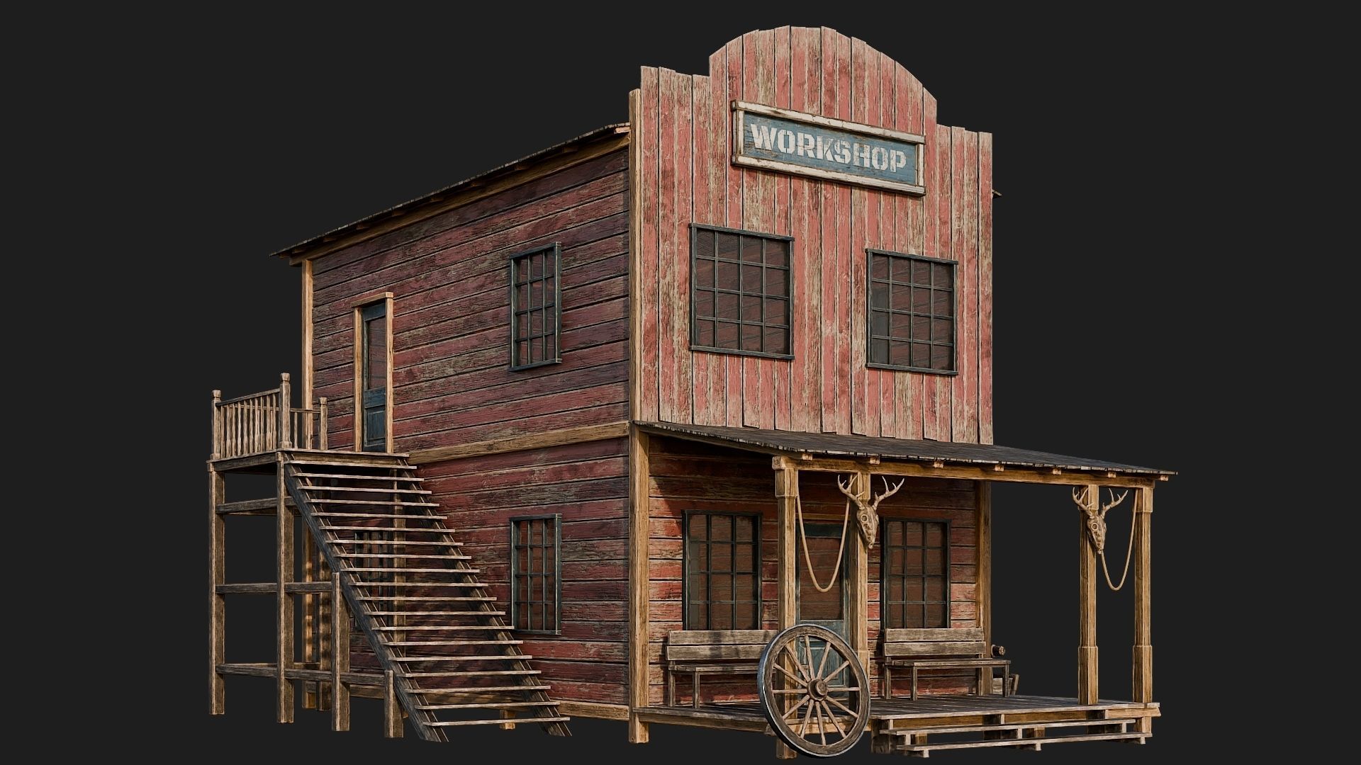 WILD WEST - 50 BUILDINGS 4K WESTERN PACK NEW Low-poly 3D model_75