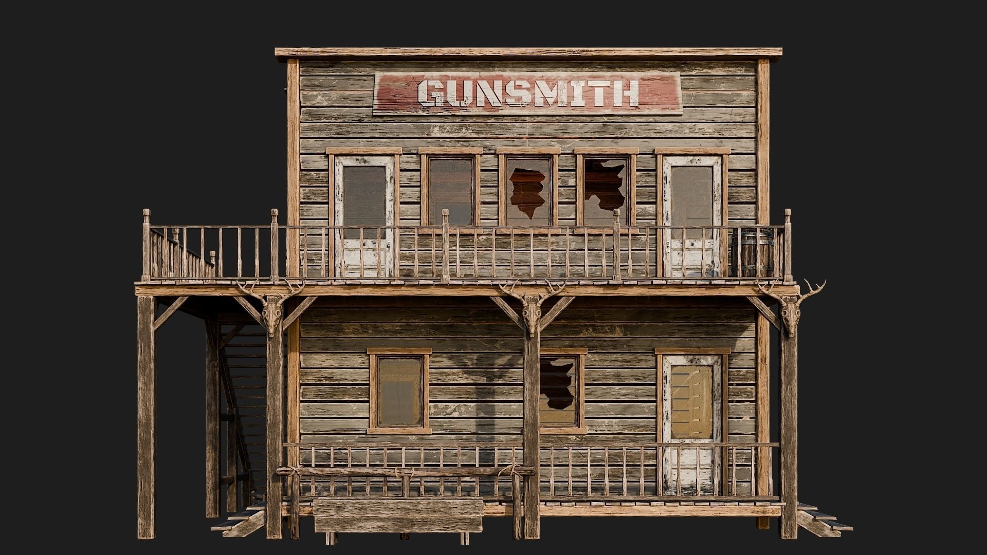 WILD WEST - 50 BUILDINGS 4K WESTERN PACK NEW Low-poly 3D model_30