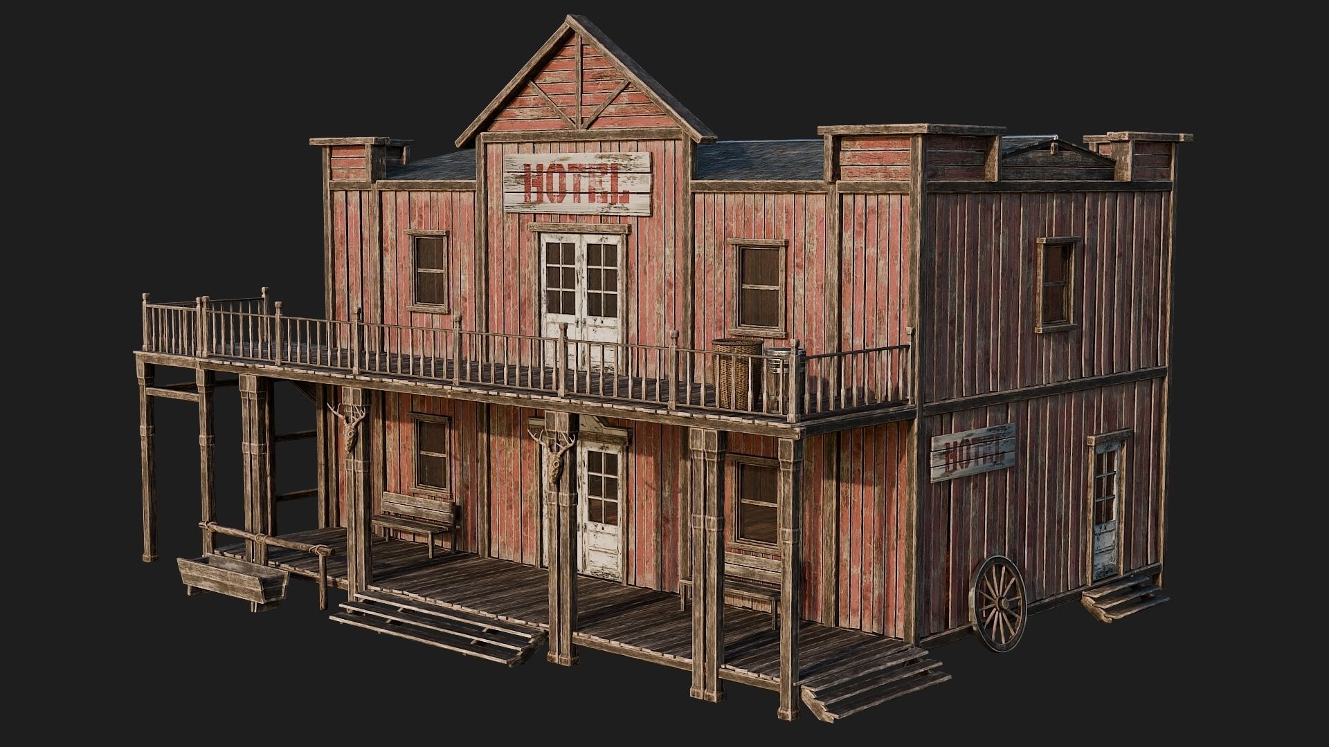 WILD WEST - 50 BUILDINGS 4K WESTERN PACK NEW Low-poly 3D model_35