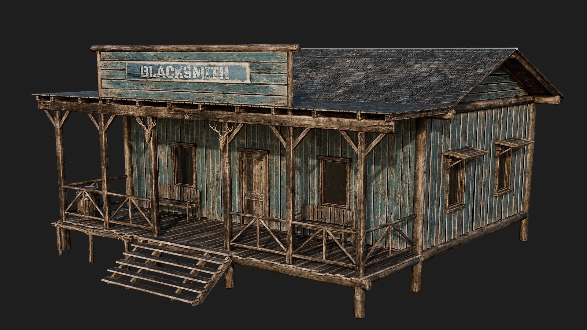 WILD WEST - 50 BUILDINGS 4K WESTERN PACK NEW Low-poly 3D model_49