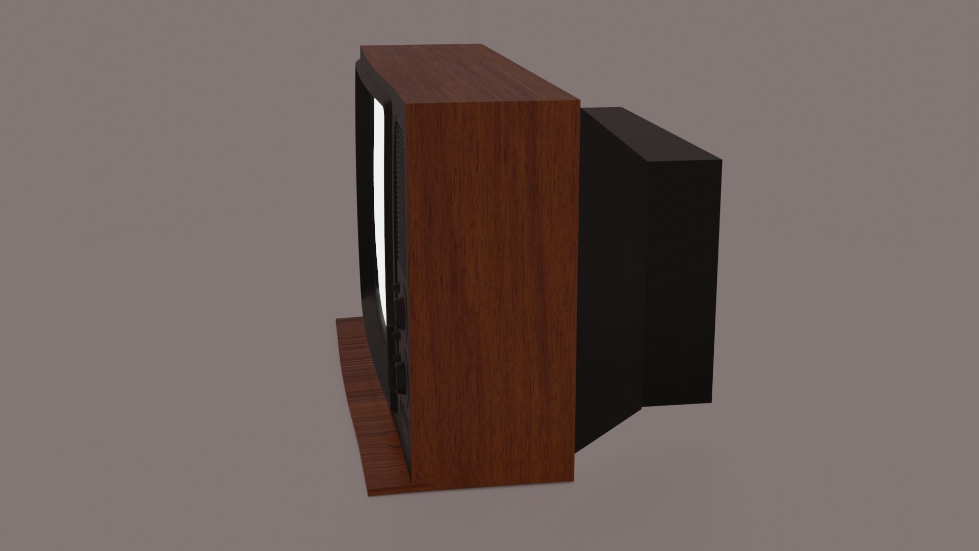 Vintage Retro Television 3D model_1