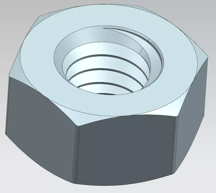 Hex nut M6 3D print model_0