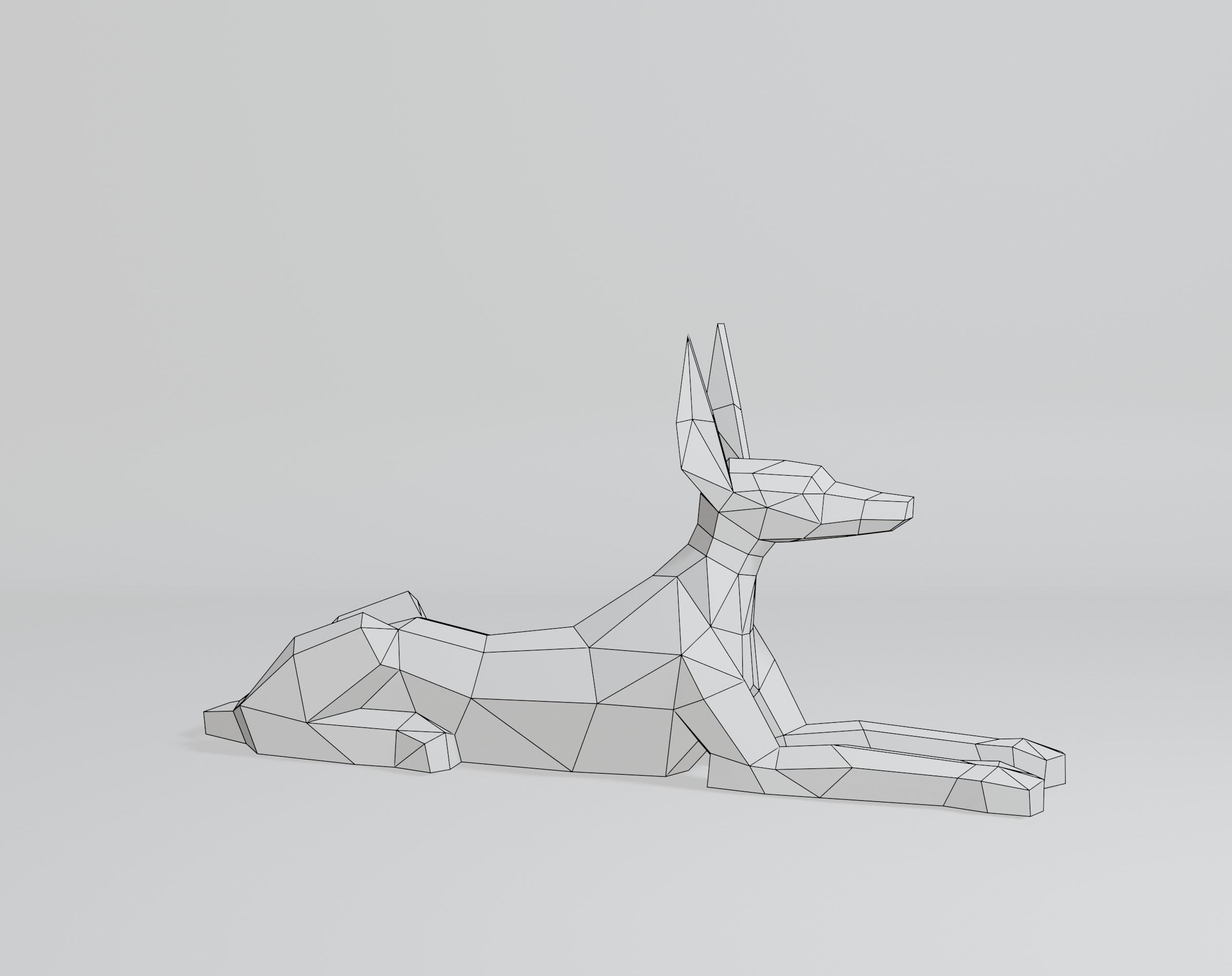 Polygonal Anubis Low-poly 3D model_12