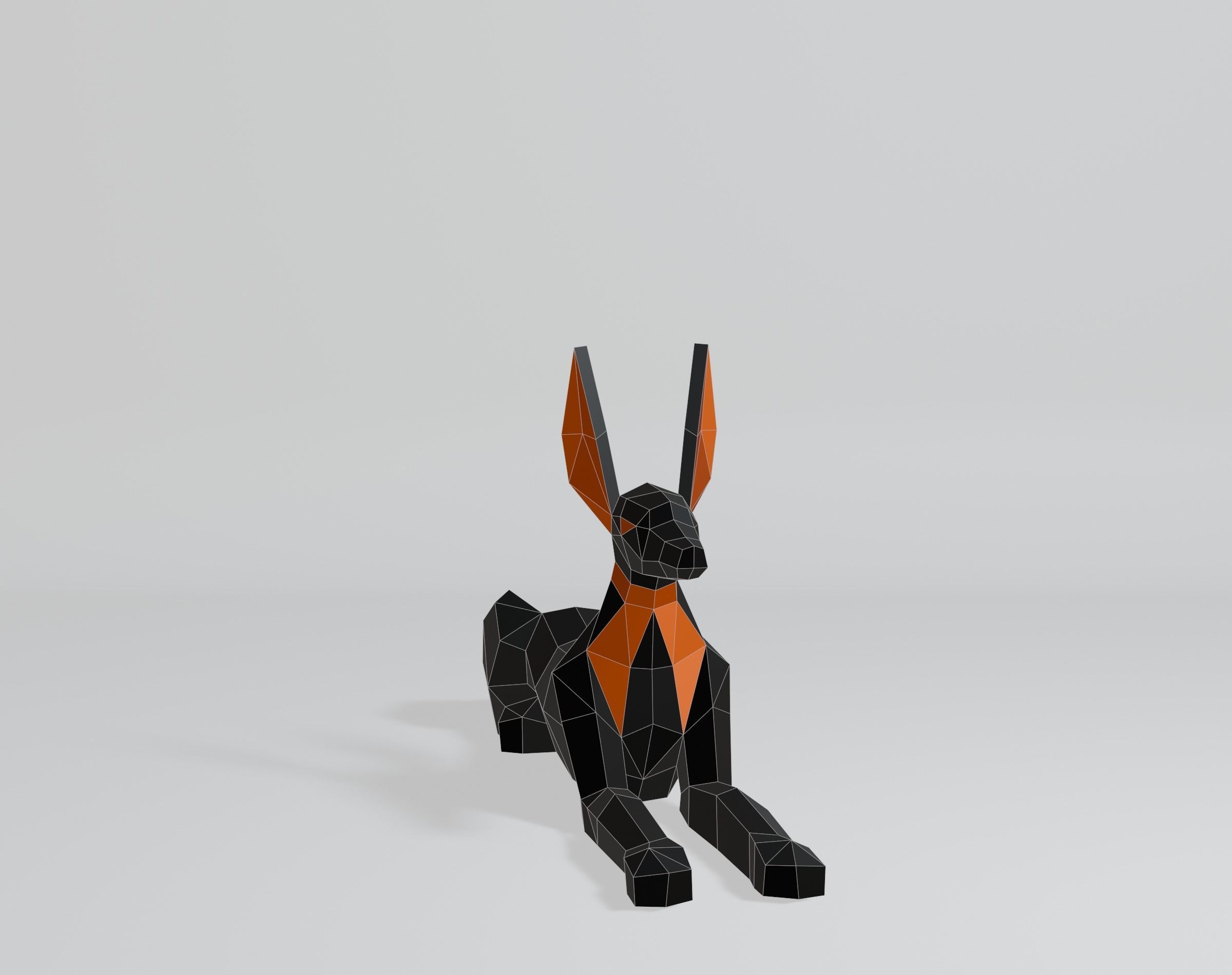 Polygonal Anubis Low-poly 3D model_9