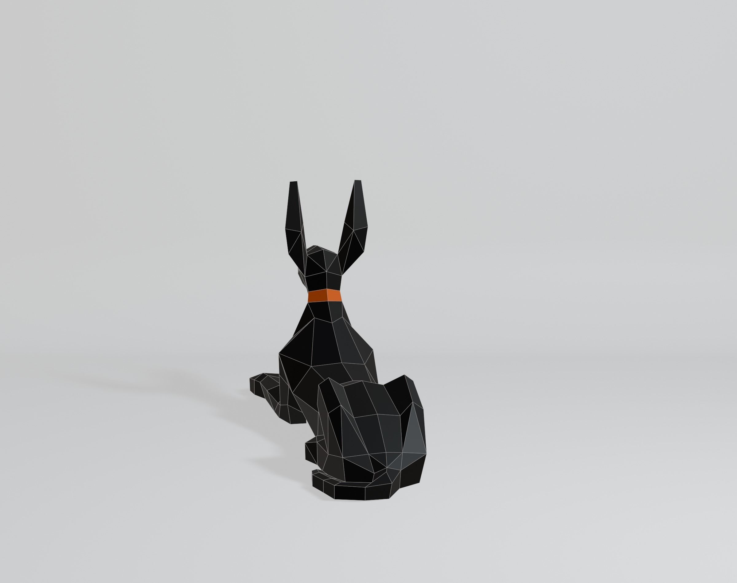 Polygonal Anubis Low-poly 3D model_7