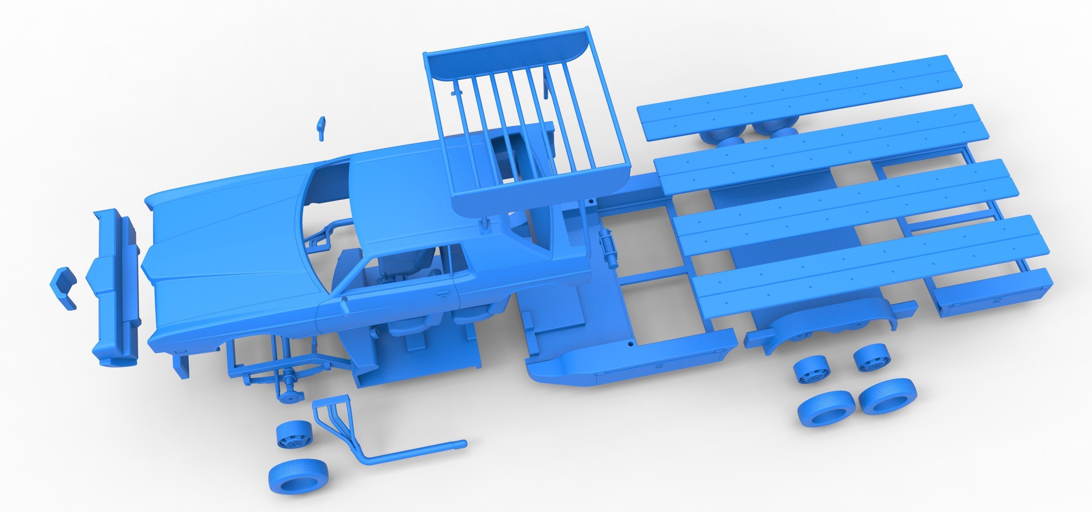 Vintage Transporter truck for Race car V4 Scale 1 to 25 3D print model_51