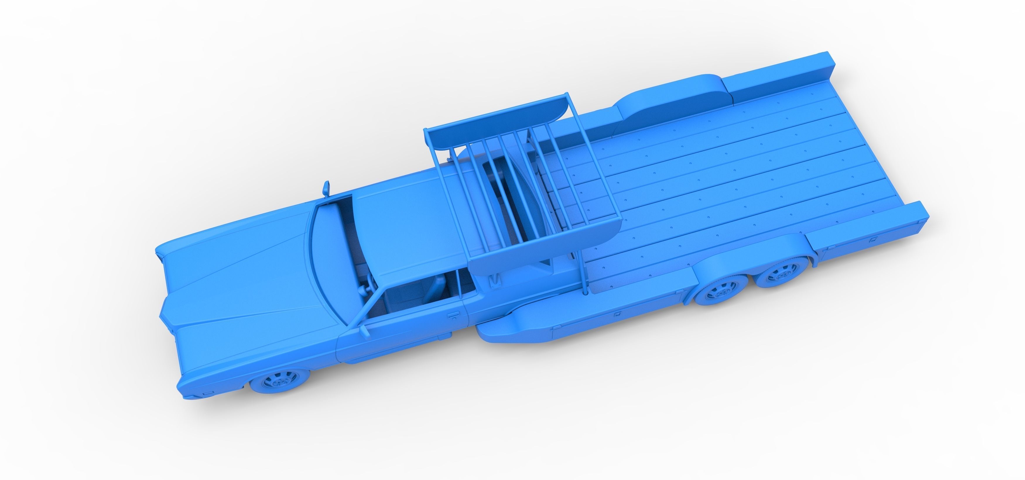 Vintage Transporter truck for Race car V4 Scale 1 to 25 3D print model_35