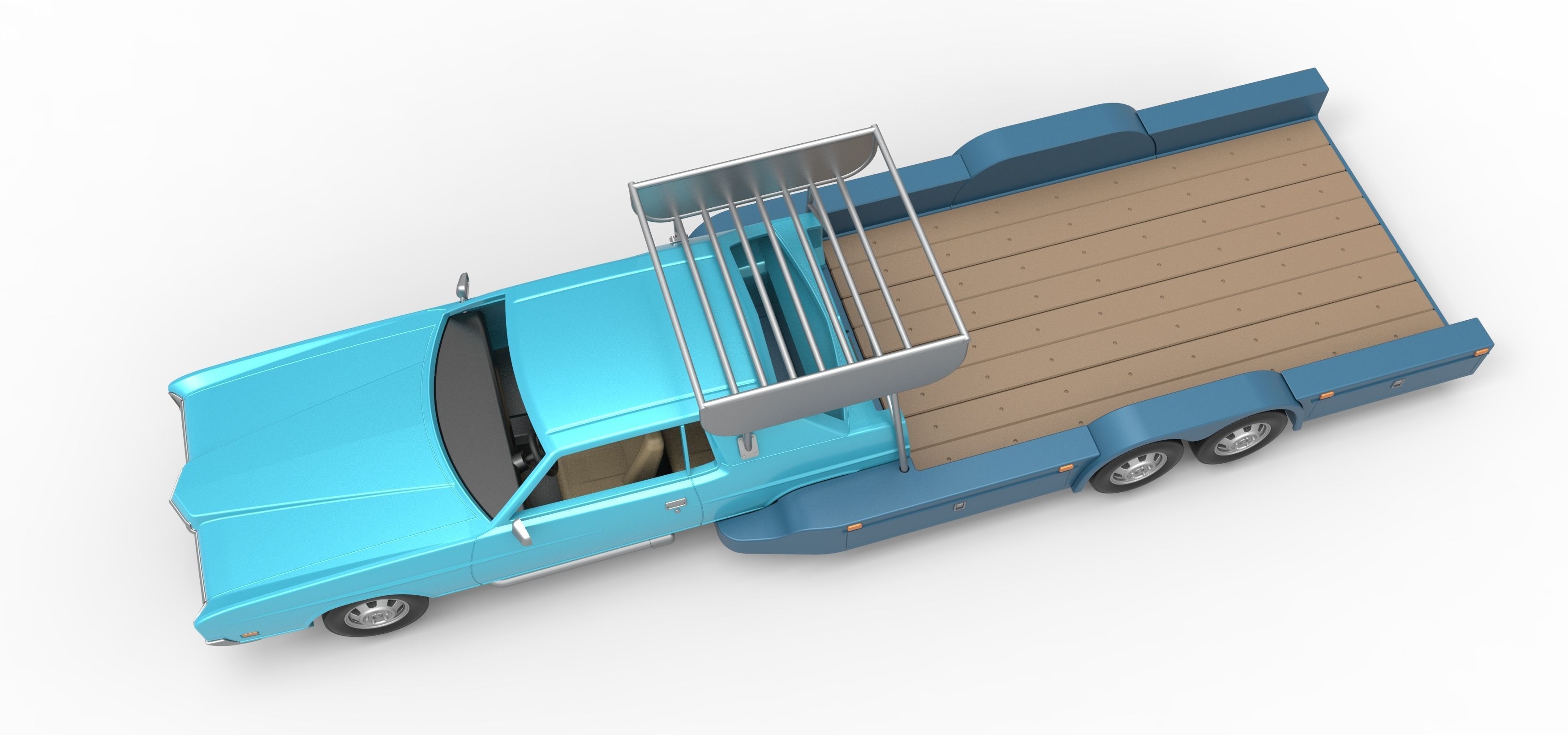 Vintage Transporter truck for Race car V4 Scale 1 to 25 3D print model_11