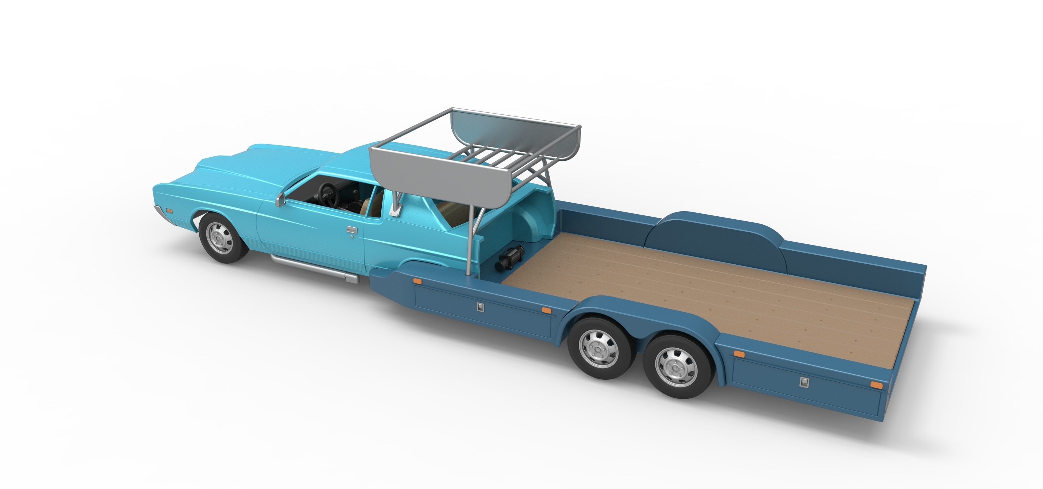 Vintage Transporter truck for Race car V4 Scale 1 to 25 3D print model_19