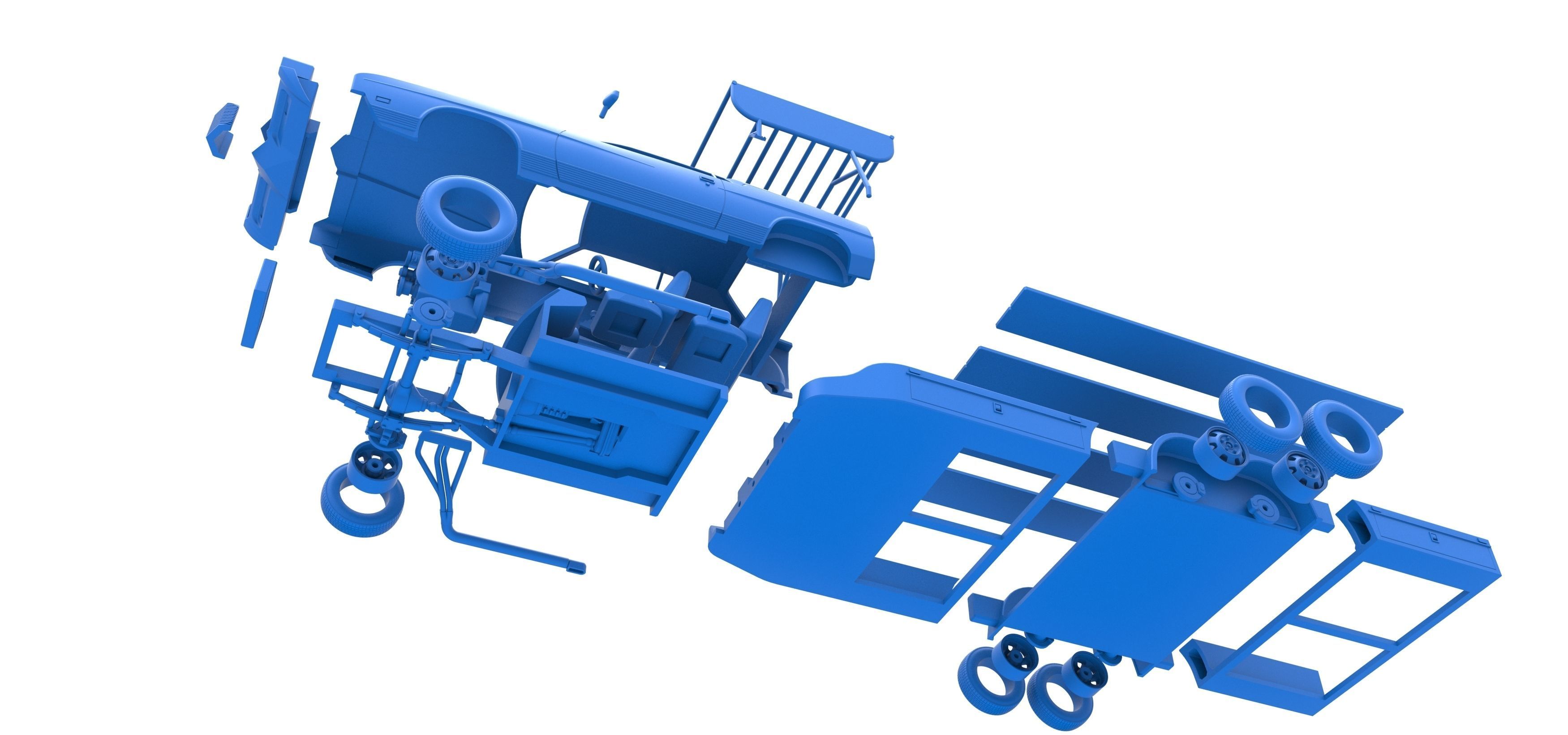 Vintage Transporter truck for Race car V4 Scale 1 to 25 3D print model_50