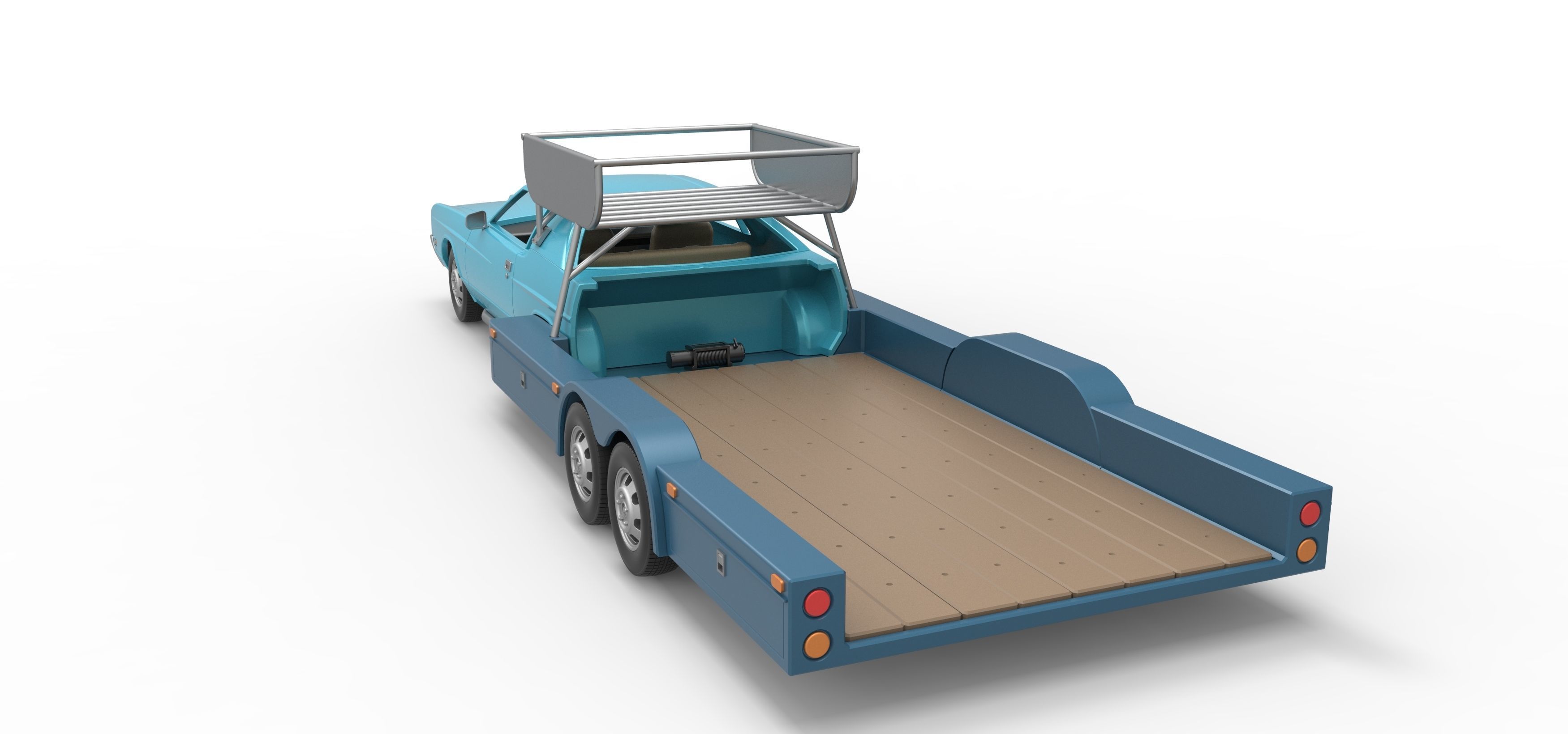 Vintage Transporter truck for Race car V4 Scale 1 to 25 3D print model_21