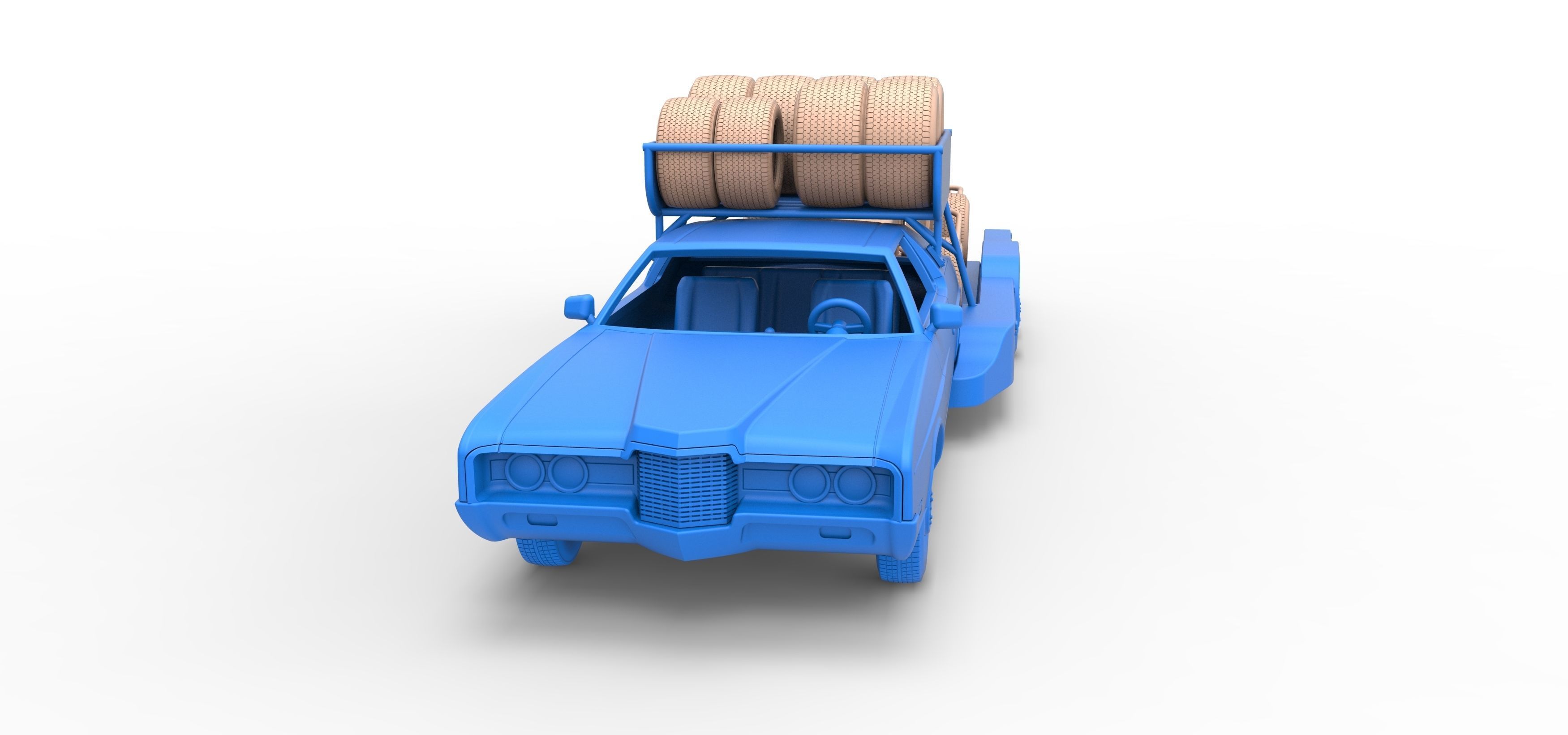 Vintage Transporter truck for Race car V4 Scale 1 to 25 3D print model_27