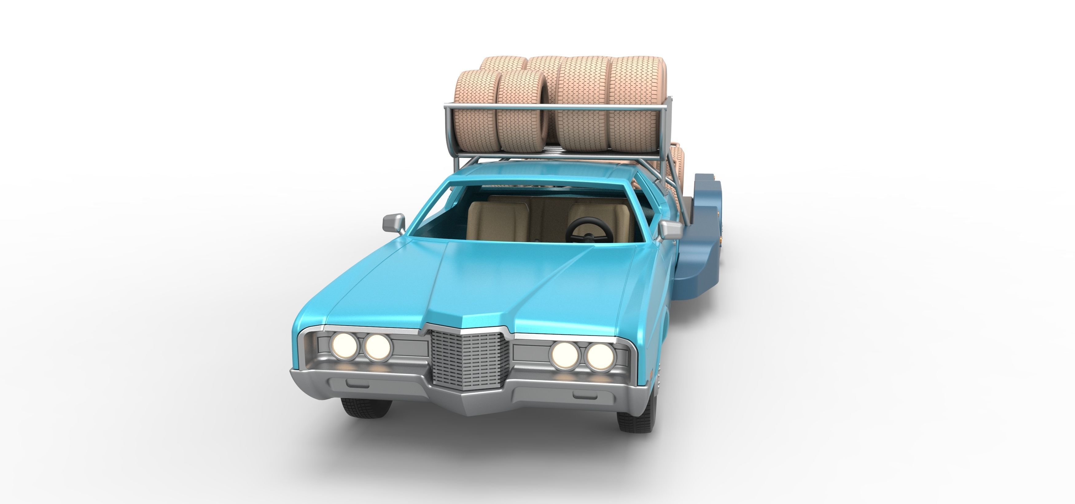 Vintage Transporter truck for Race car V4 Scale 1 to 25 3D print model_3