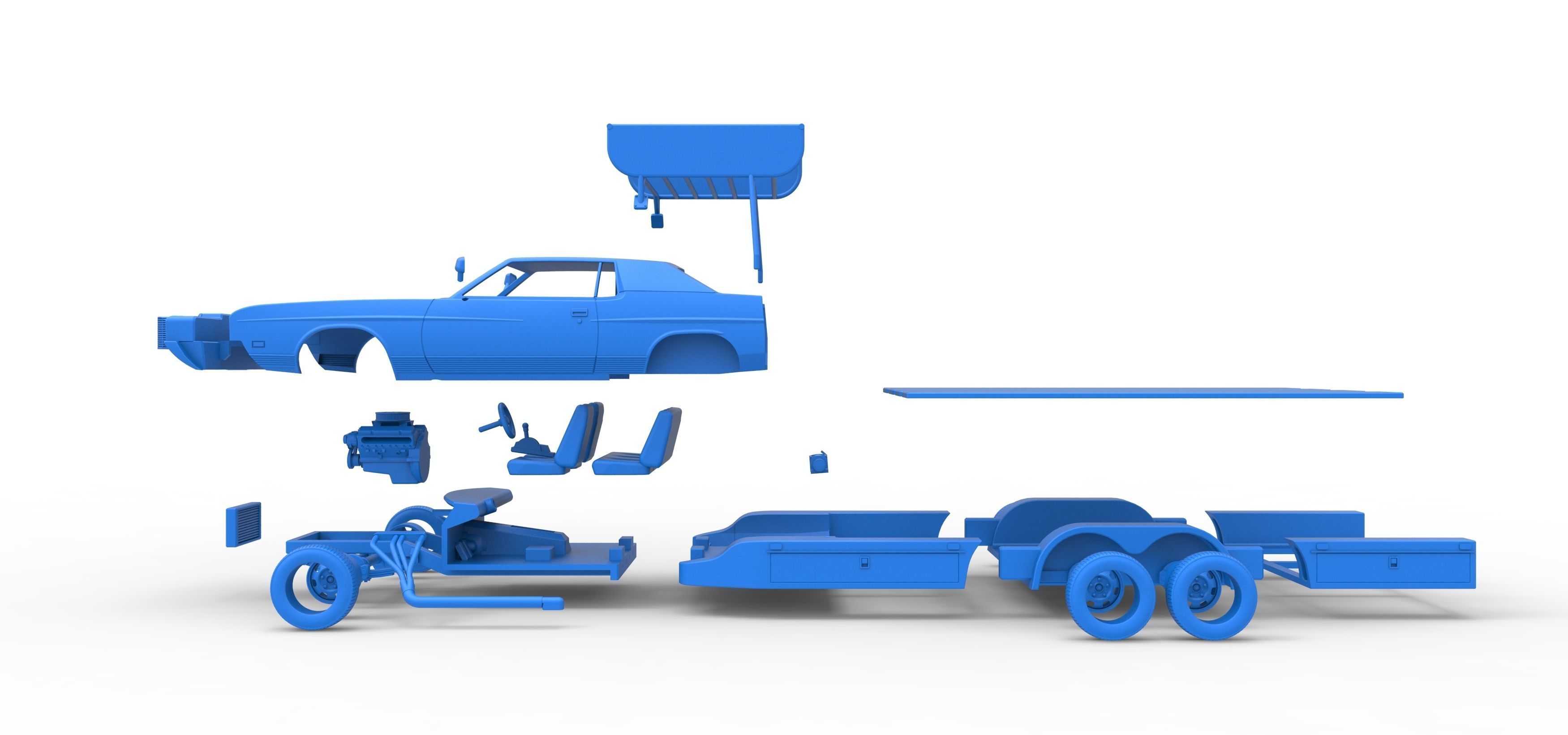 Vintage Transporter truck for Race car V4 Scale 1 to 25 3D print model_53