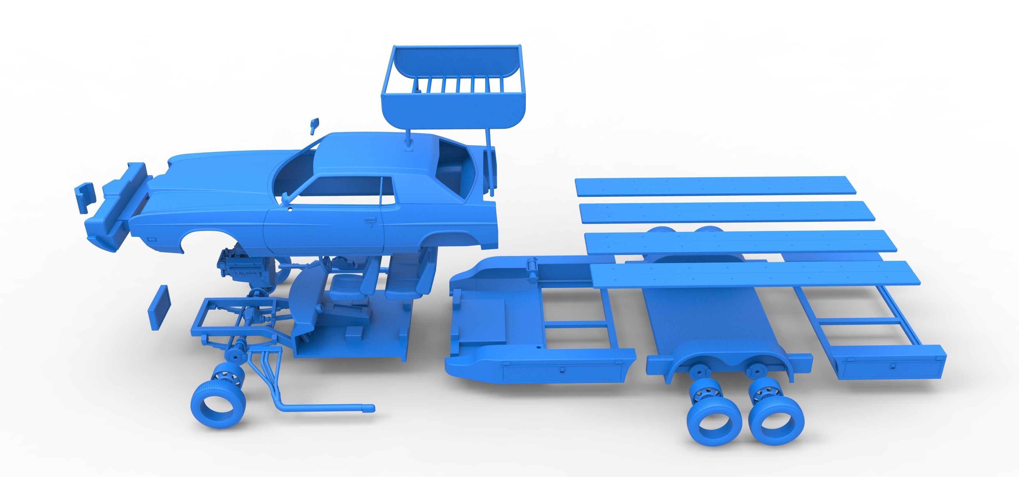 Vintage Transporter truck for Race car V4 Scale 1 to 25 3D print model_54