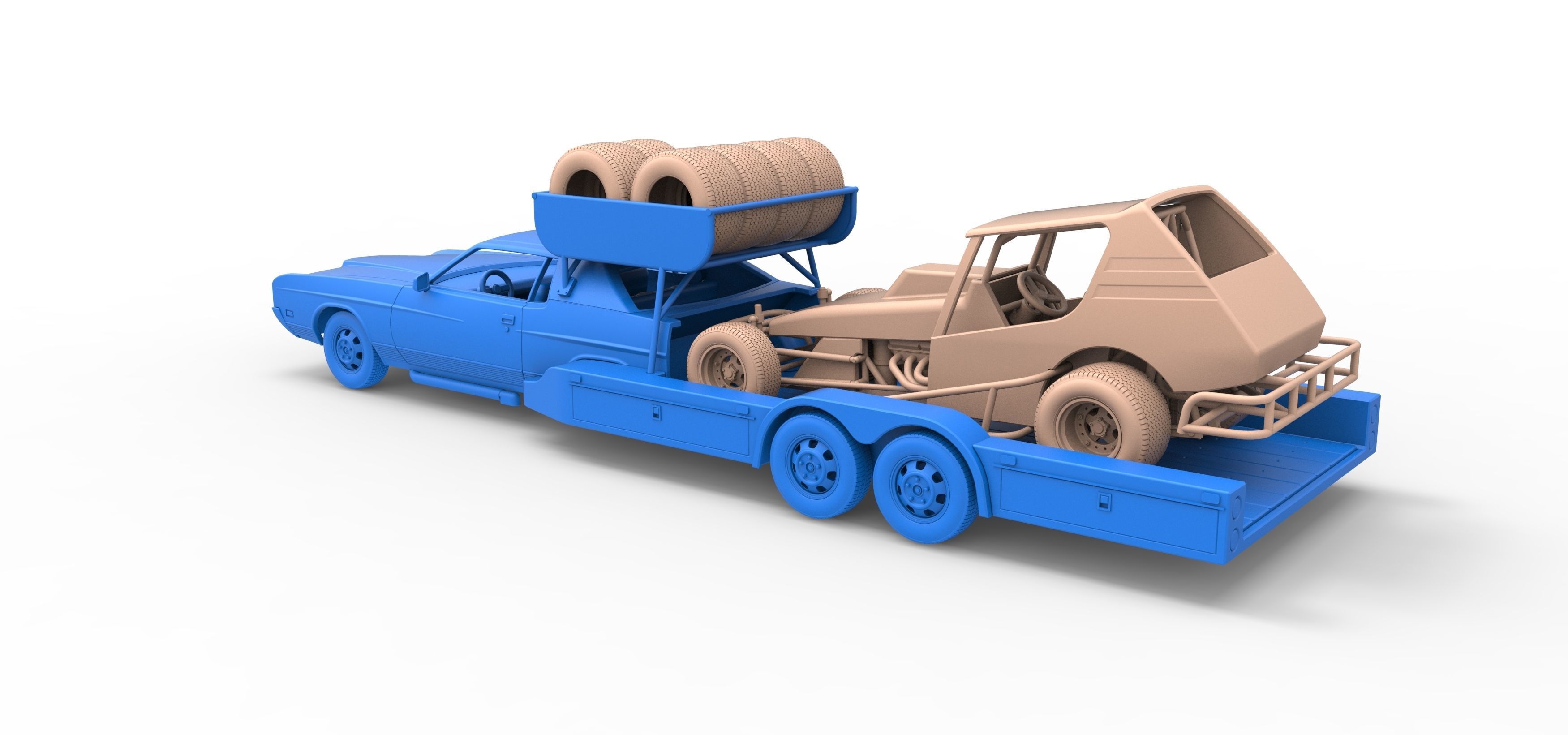Vintage Transporter truck for Race car V4 Scale 1 to 25 3D print model_30