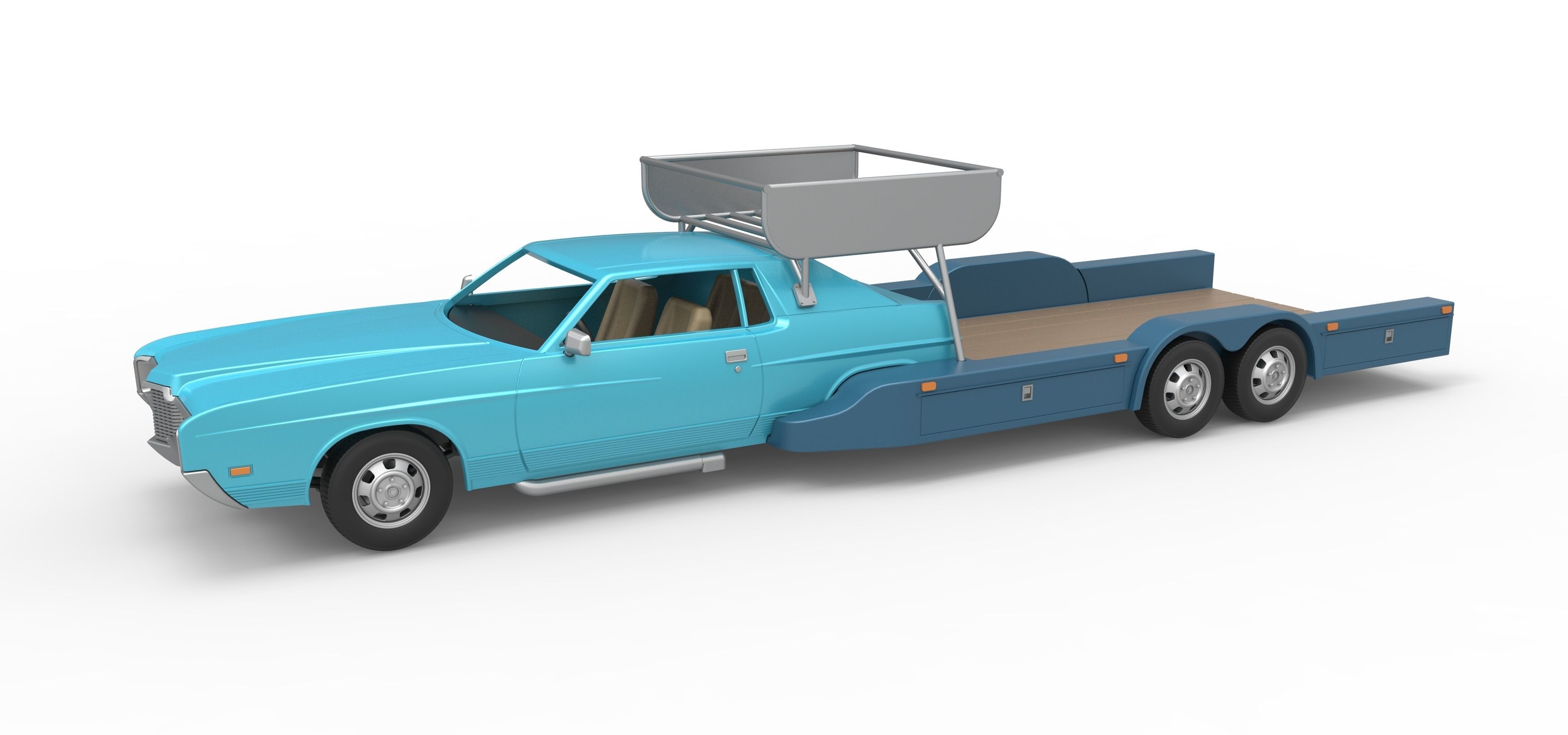 Vintage Transporter truck for Race car V4 Scale 1 to 25 3D print model_8