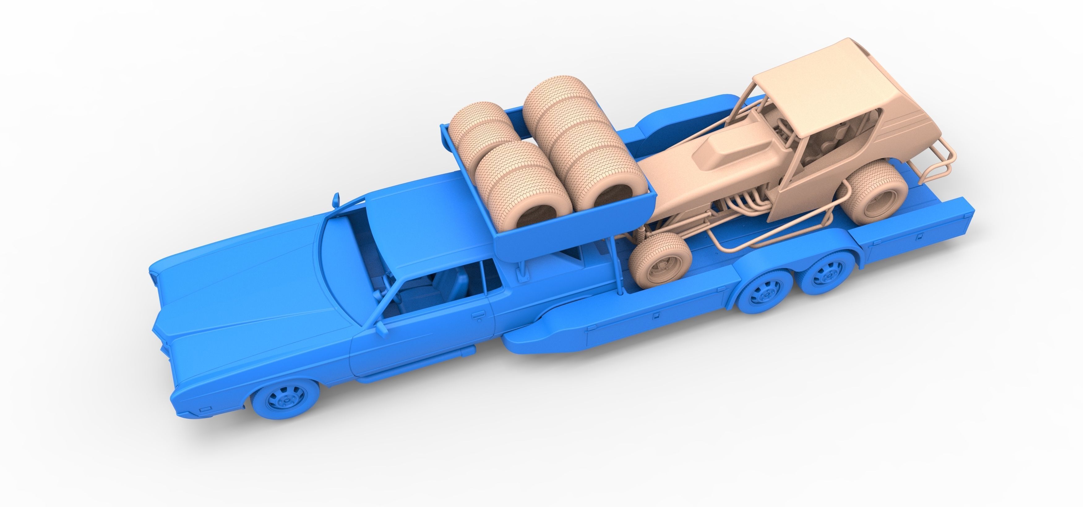 Vintage Transporter truck for Race car V4 Scale 1 to 25 3D print model_26