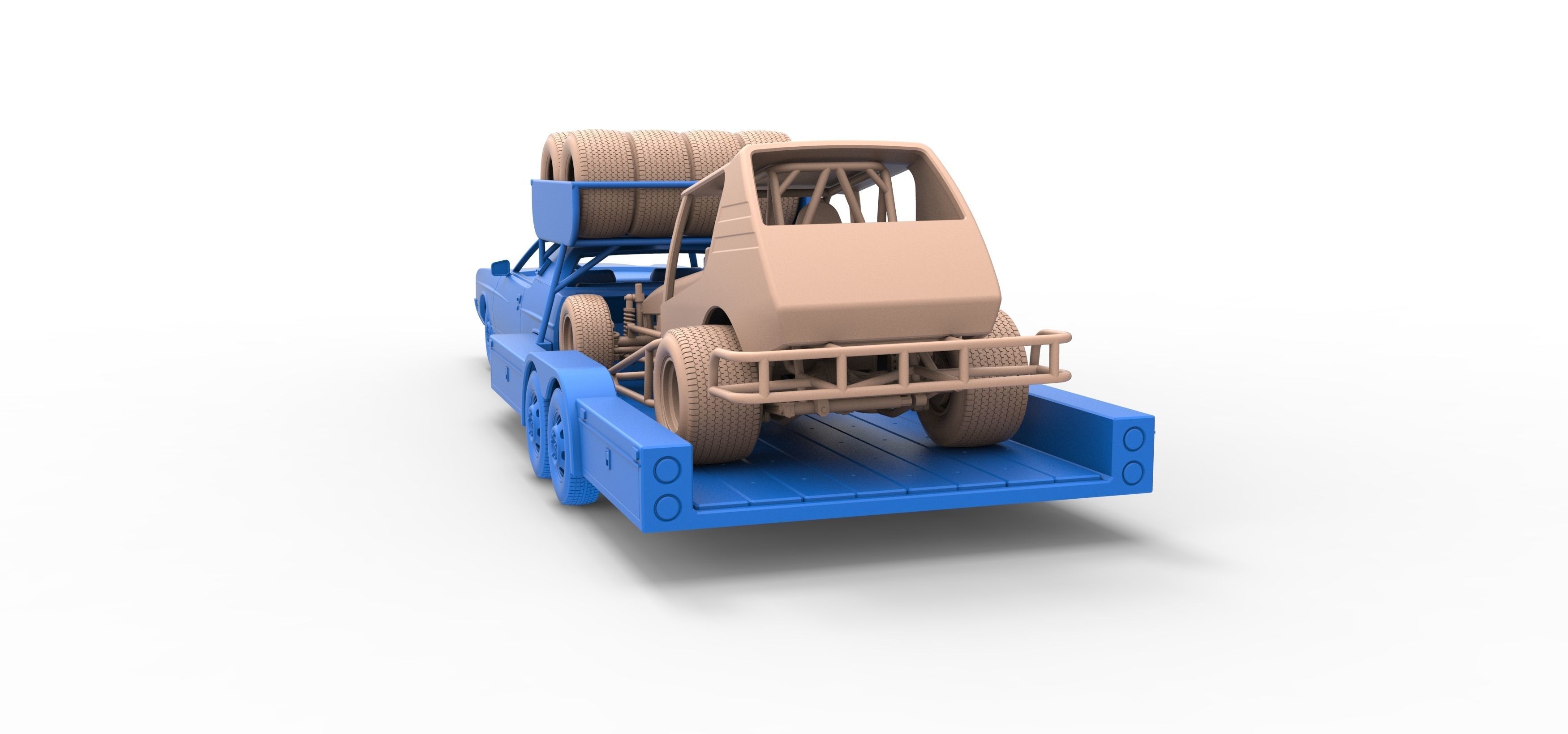 Vintage Transporter truck for Race car V4 Scale 1 to 25 3D print model_31