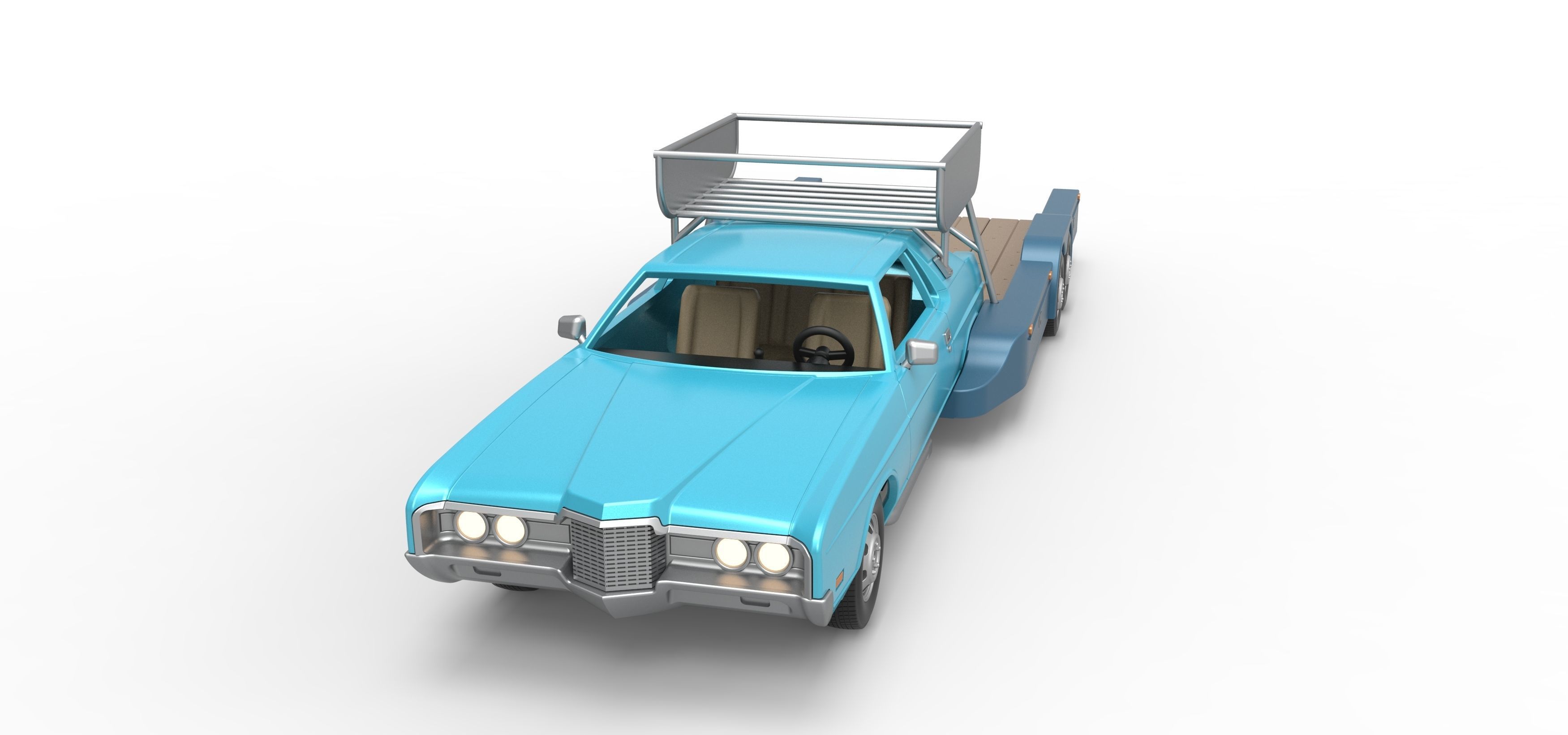 Vintage Transporter truck for Race car V4 Scale 1 to 25 3D print model_12