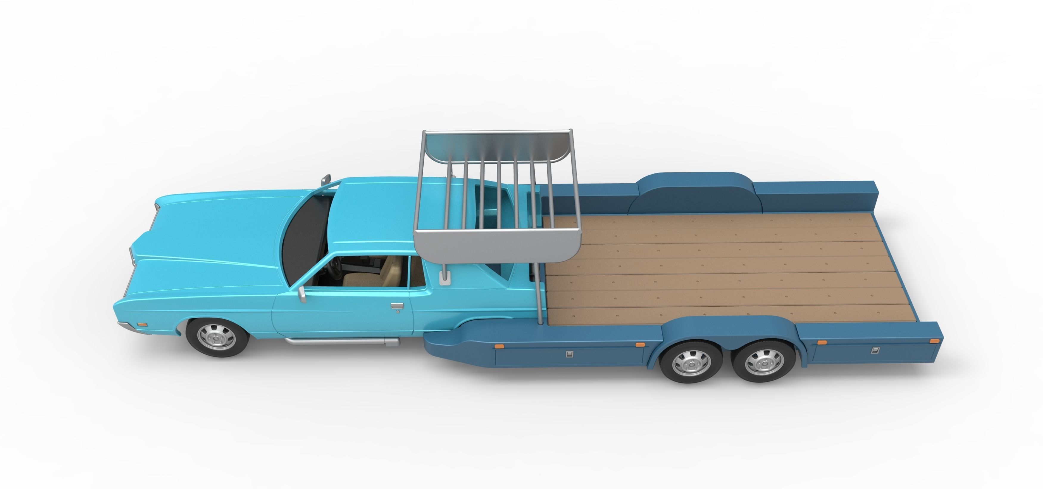 Vintage Transporter truck for Race car V4 Scale 1 to 25 3D print model_17