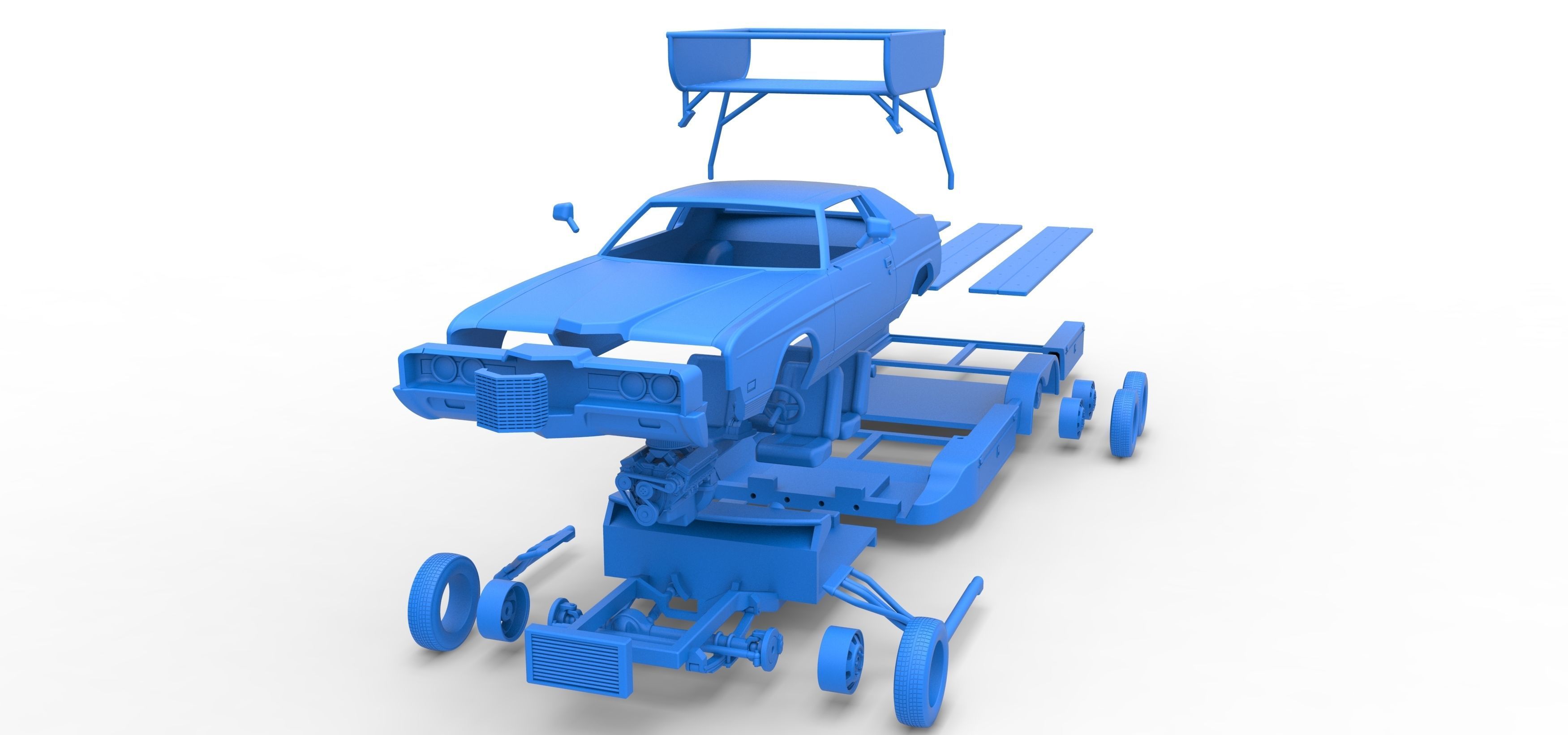 Vintage Transporter truck for Race car V4 Scale 1 to 25 3D print model_52