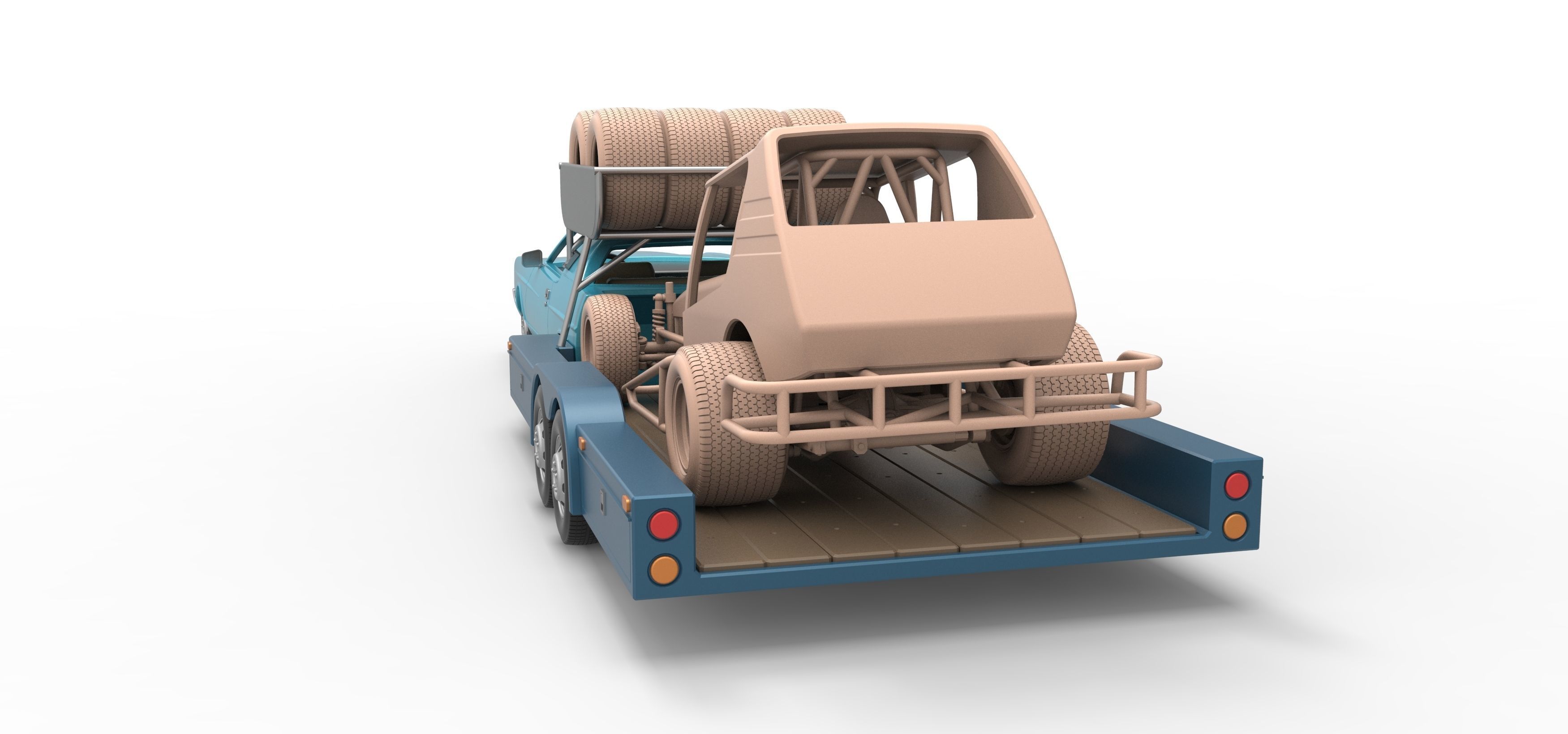 Vintage Transporter truck for Race car V4 Scale 1 to 25 3D print model_7