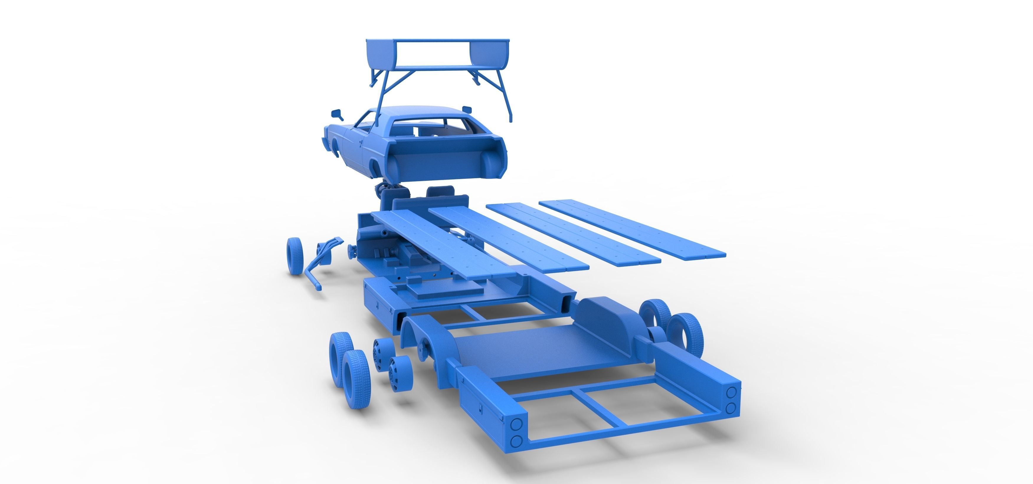 Vintage Transporter truck for Race car V4 Scale 1 to 25 3D print model_56