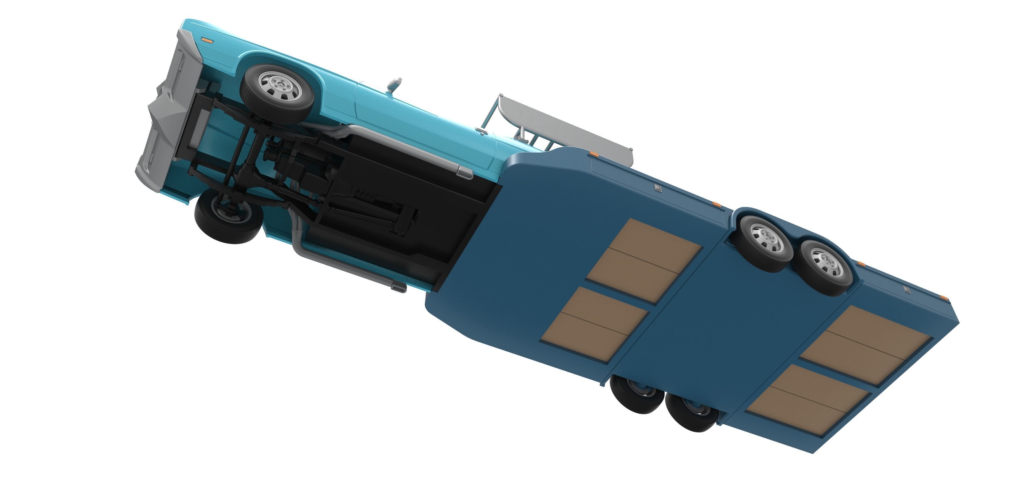 Vintage Transporter truck for Race car V4 Scale 1 to 25 3D print model_10