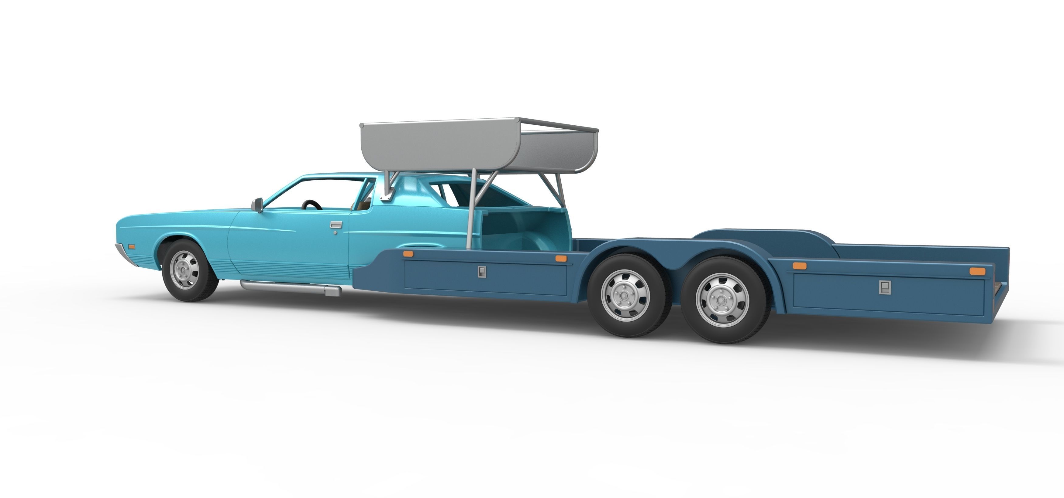 Vintage Transporter truck for Race car V4 Scale 1 to 25 3D print model_20