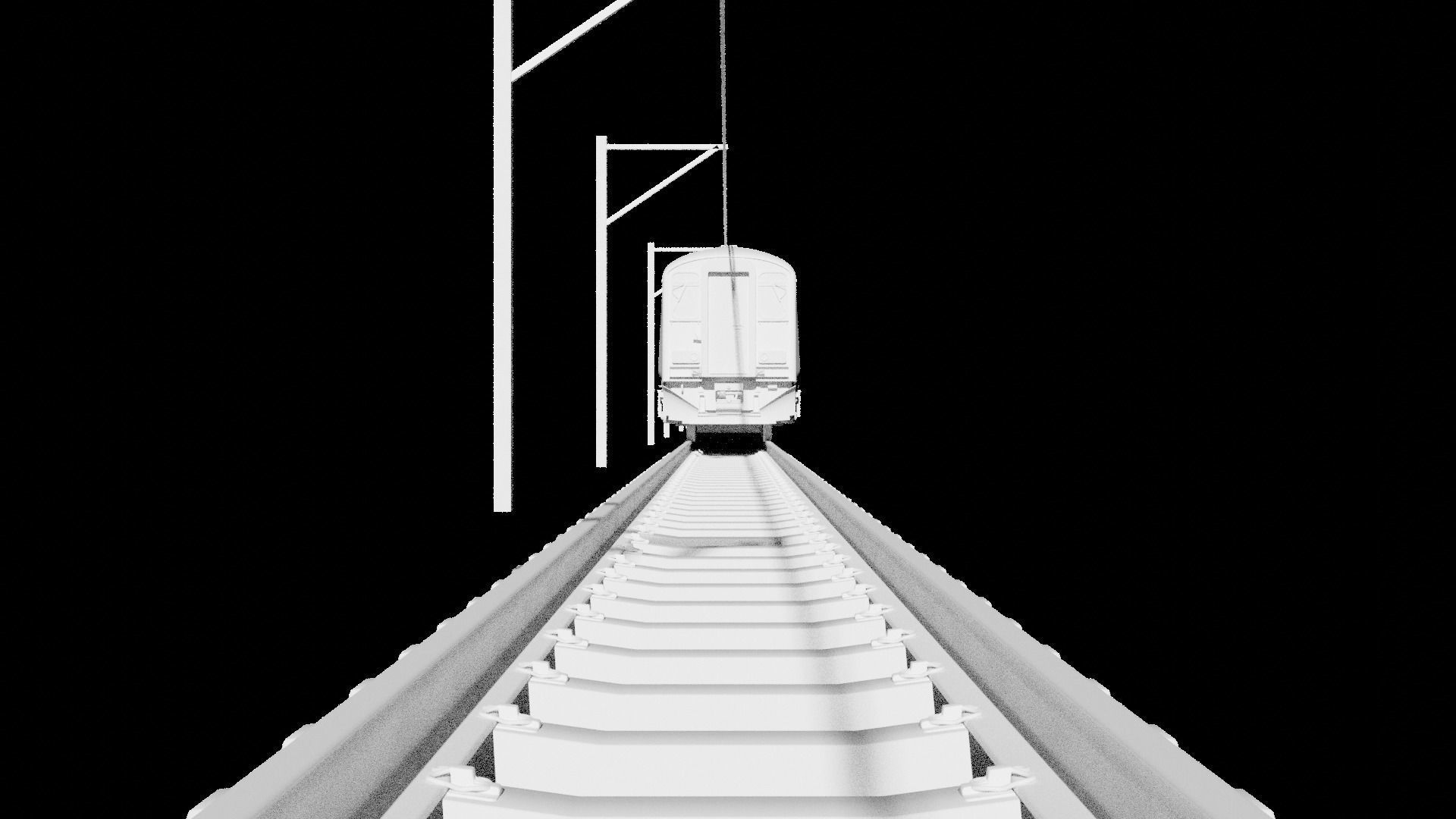 Electric Train Animated 3D Model Low-poly 3D model_8