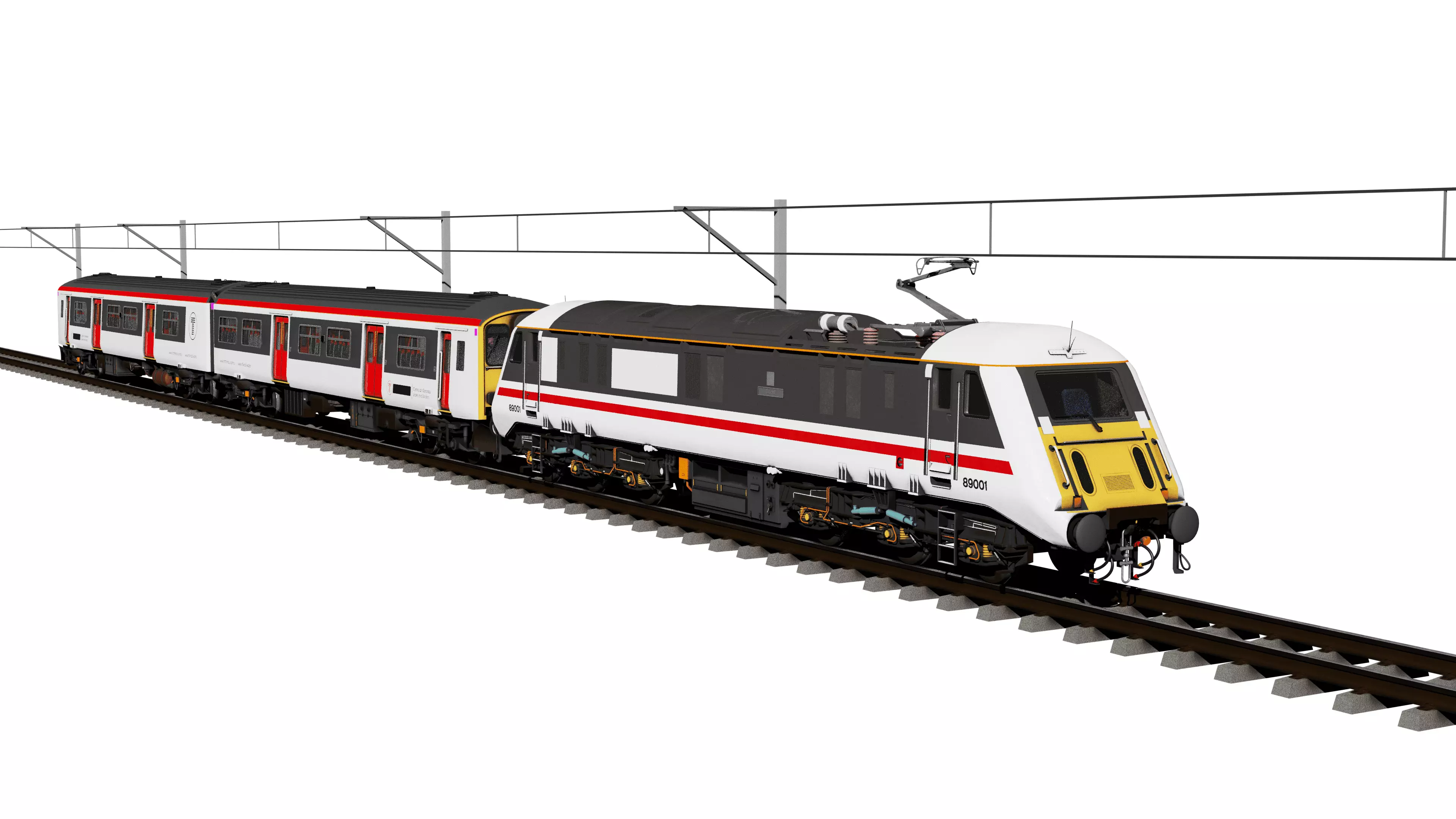 Electric Train Animated 3D Model Low-poly 3D model_0