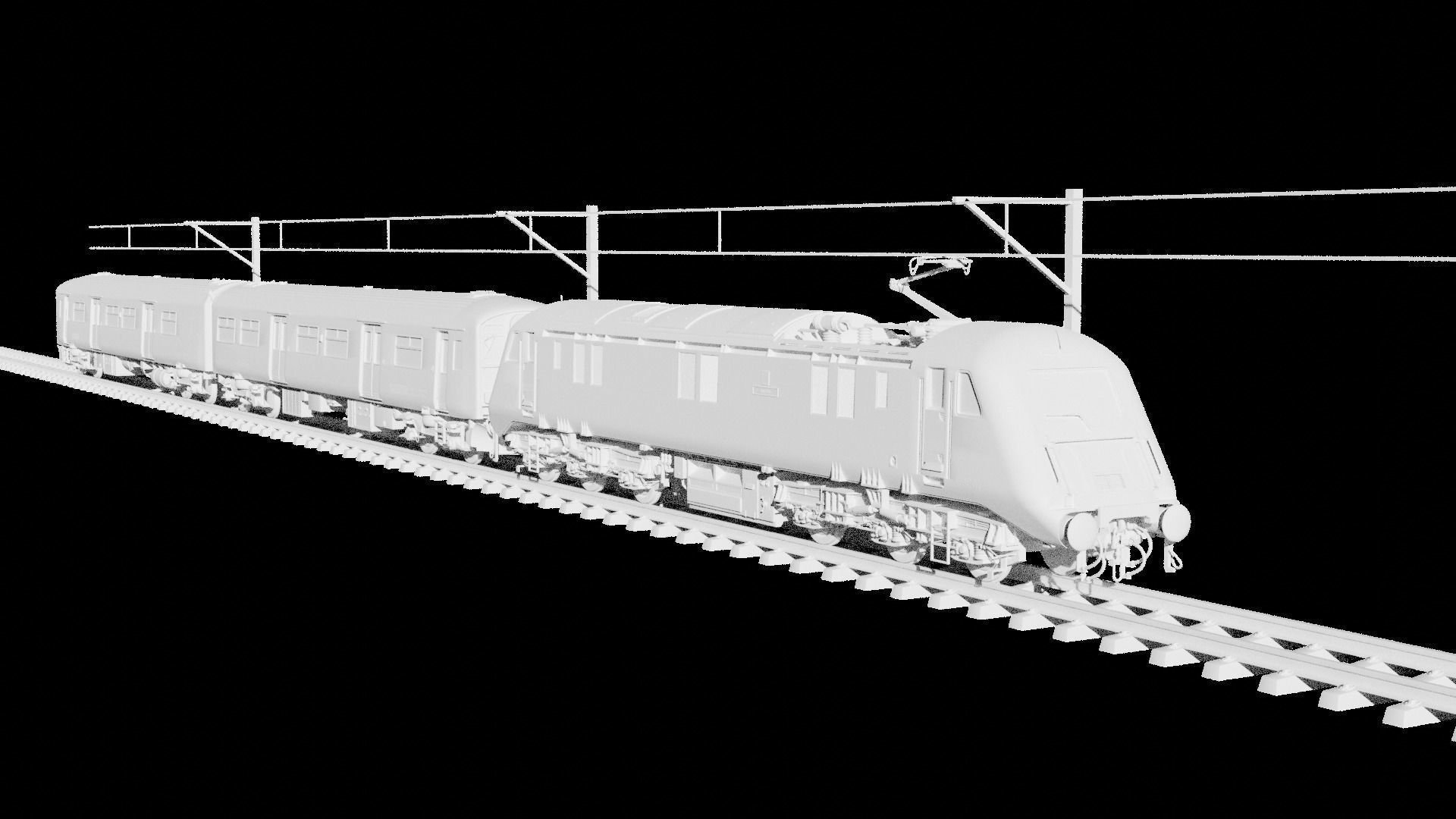 Electric Train Animated 3D Model Low-poly 3D model_6