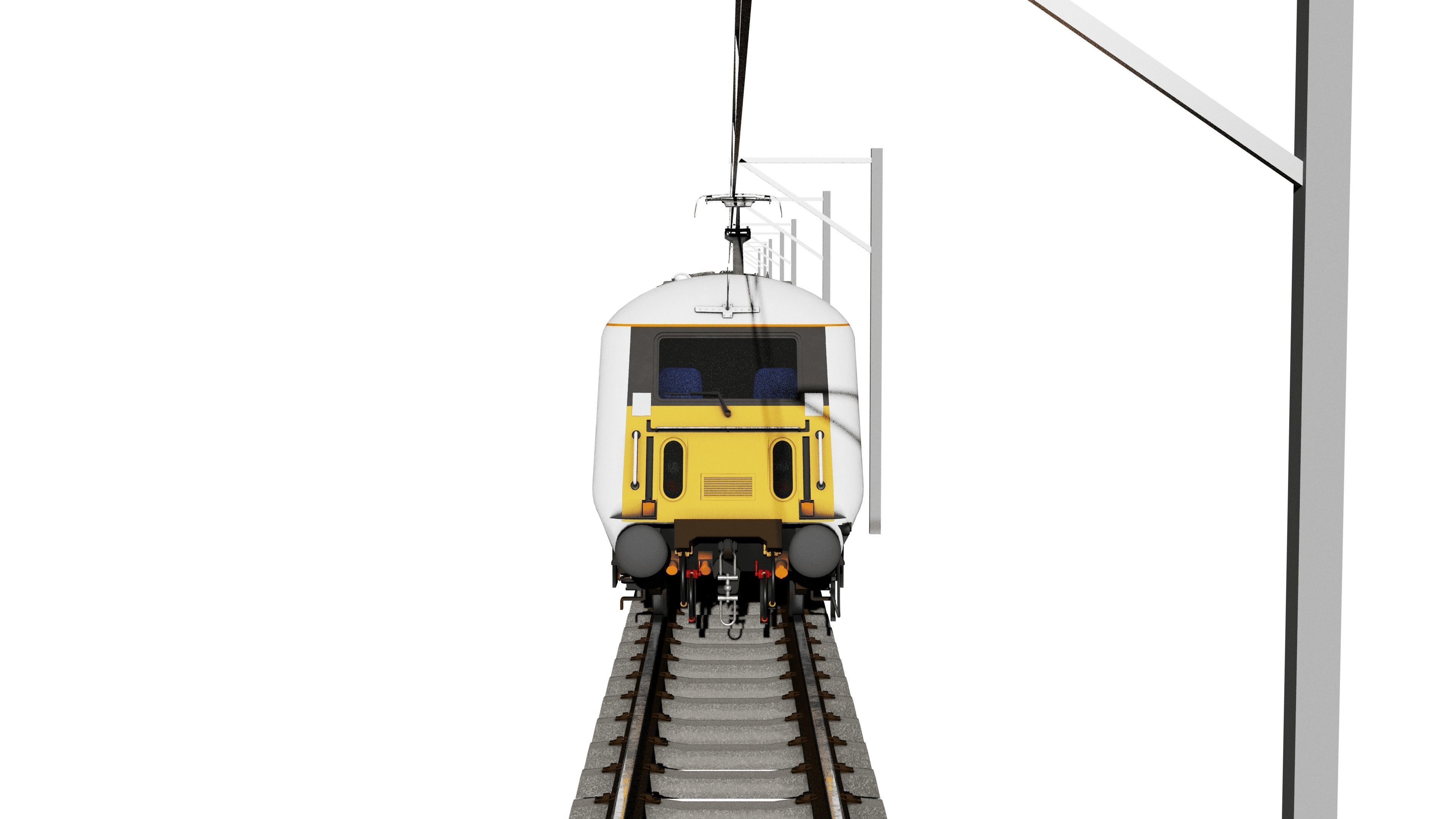 Electric Train Animated 3D Model Low-poly 3D model_1