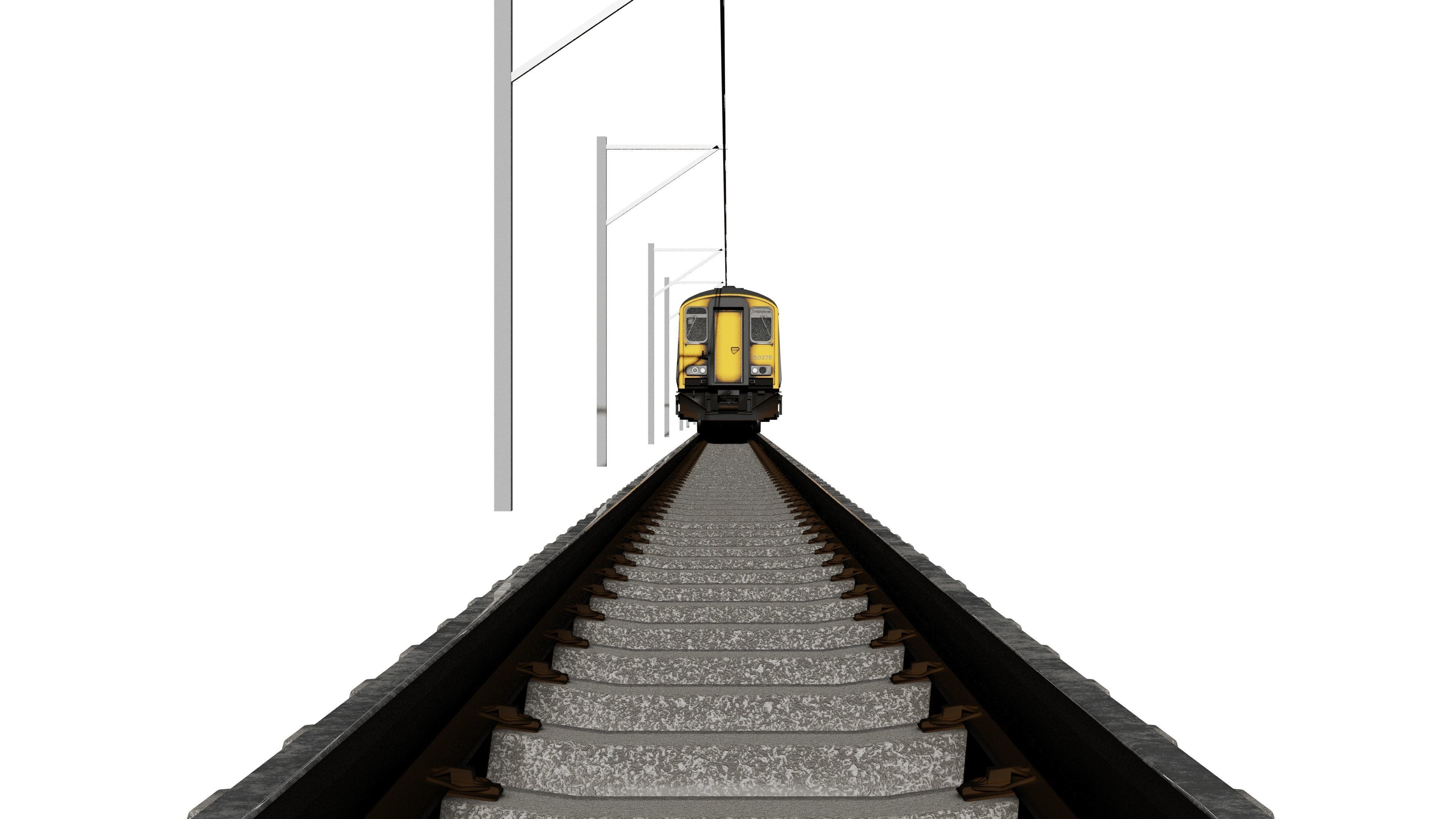 Electric Train Animated 3D Model Low-poly 3D model_2