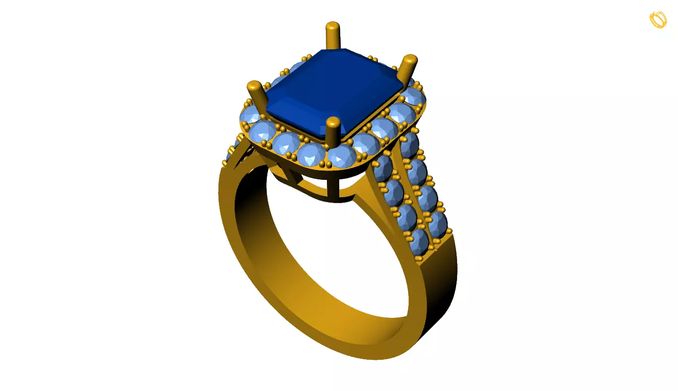 Emerald Ring 3D print model_0