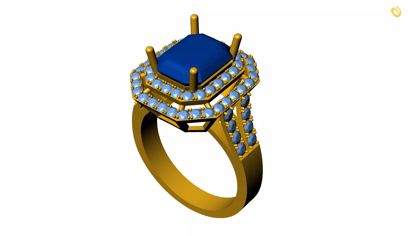 Emerald Ring 3D print model_0