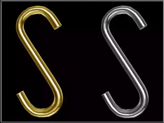 S shaped hook Low-poly 3D model