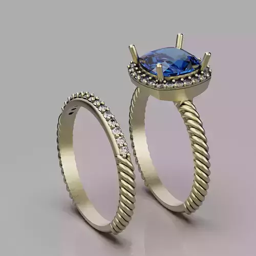 Lux set rings   printable gold jewelry printable 3D model