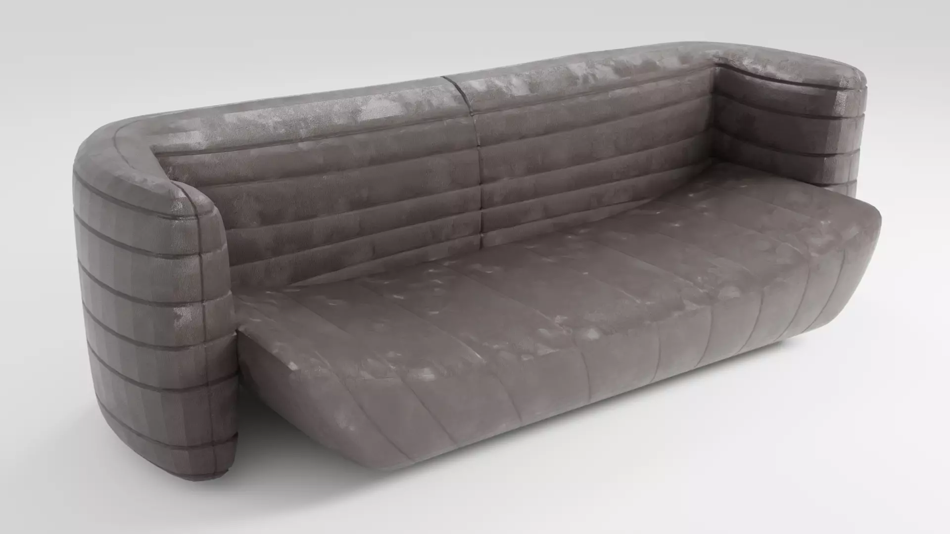 Modern style sofa made of suede in dark colors 3D model_0