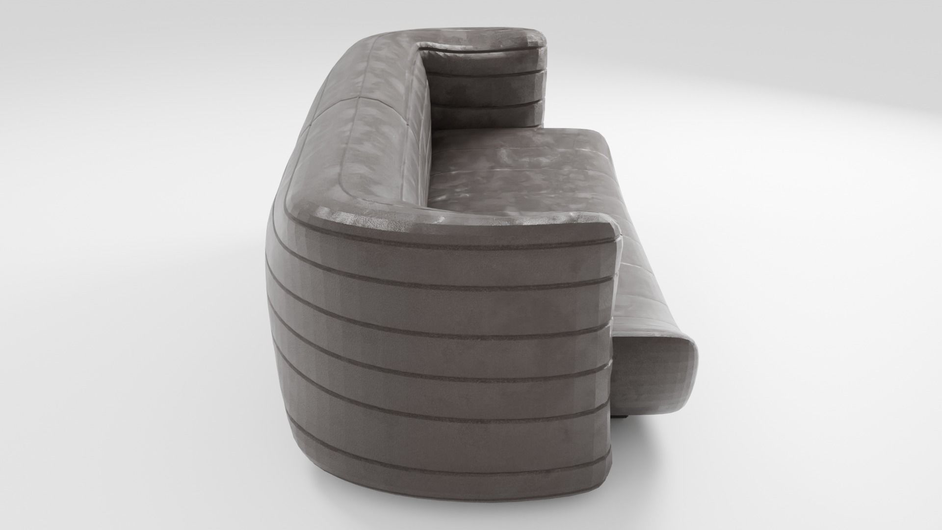 Modern style sofa made of suede in dark colors 3D model_1