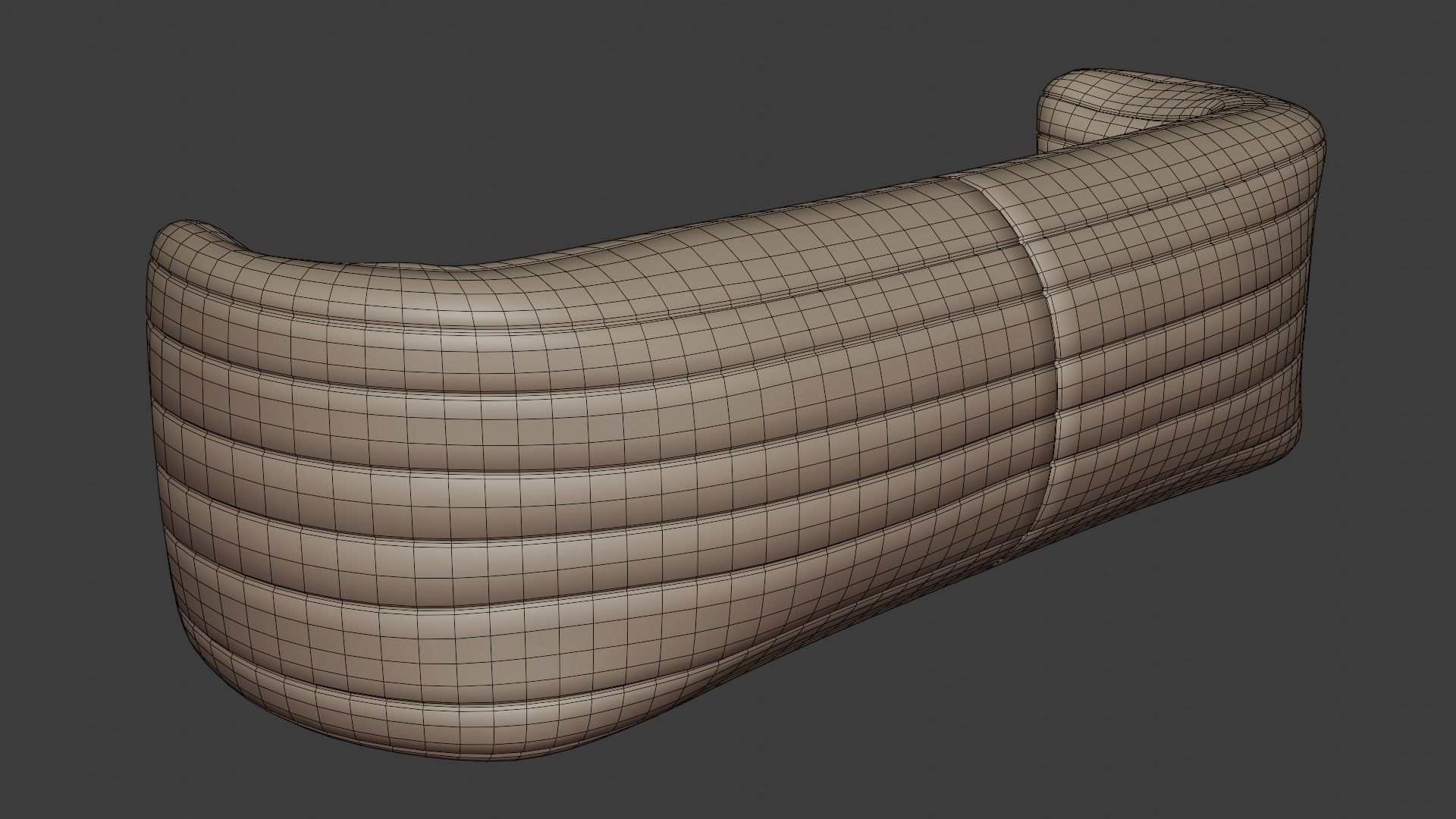 Modern style sofa made of suede in dark colors 3D model_7