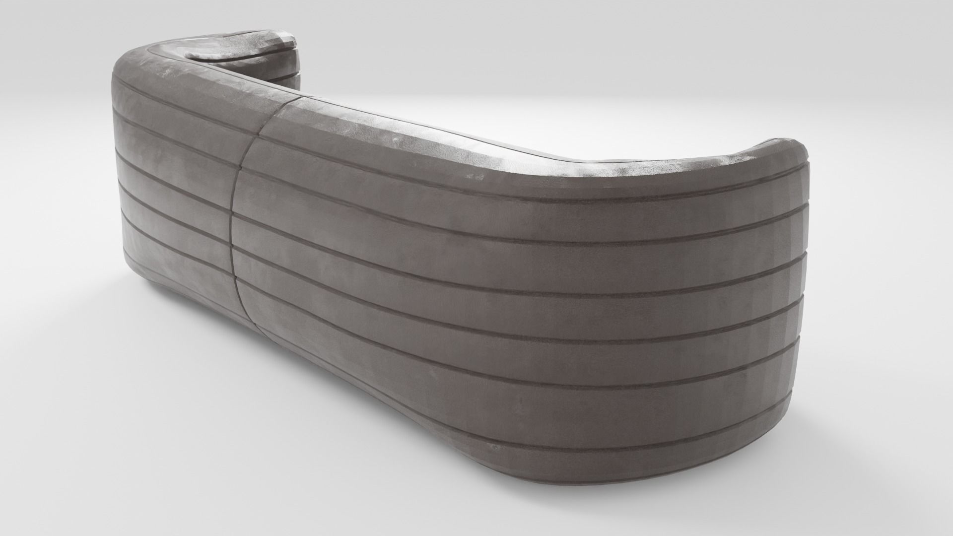 Modern style sofa made of suede in dark colors 3D model_2