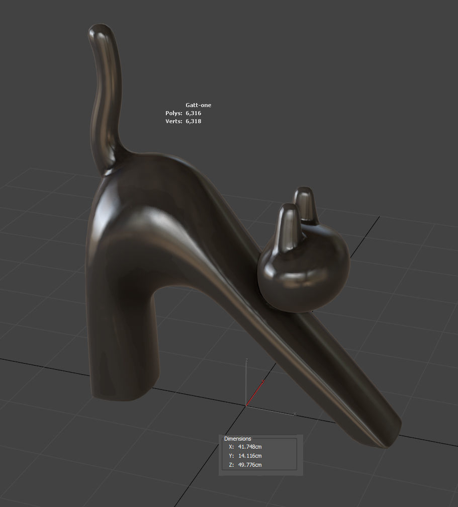 Cat decorative figurine 3D model_4