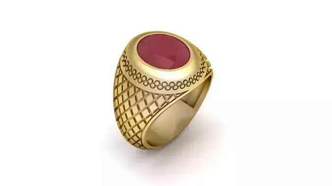 ittalian Men Fashion Ring 3d Printable Model 