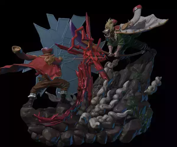  ROGER VS WHITE BEARD - ONE PIECE  PRINT MODEL