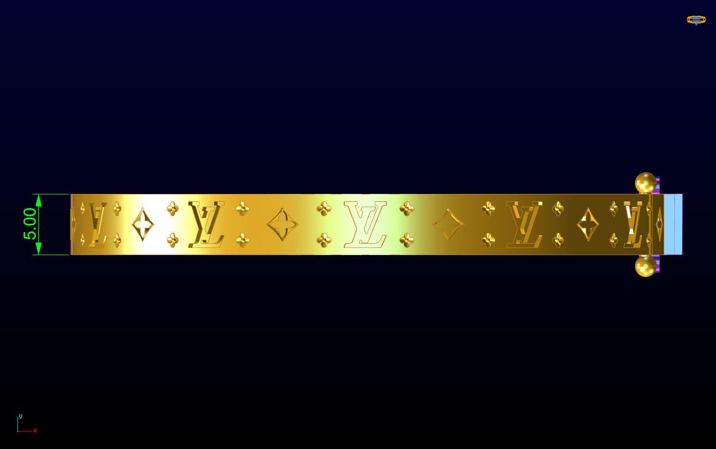 LV Bracelets 3D print model_7