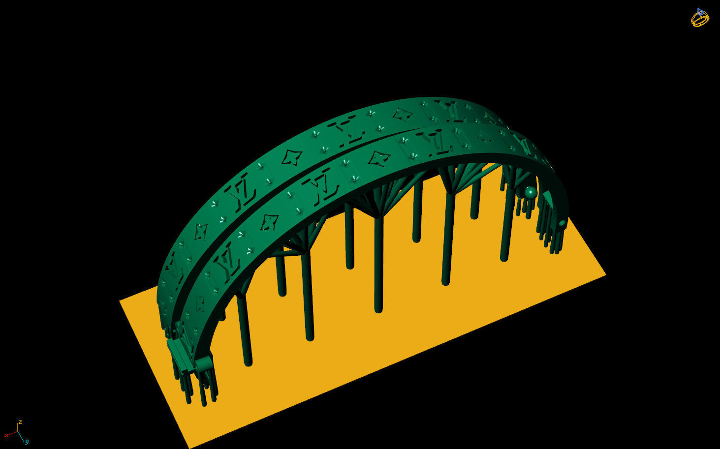 LV Bracelets 3D print model_10