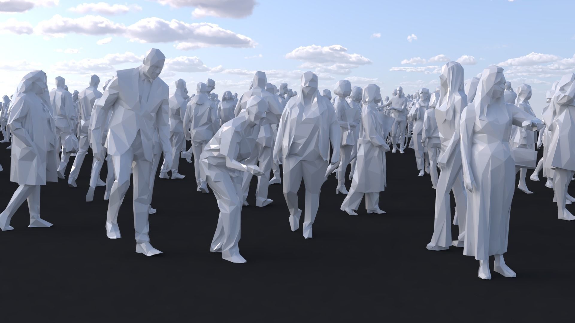 Low Poly People Model Low-poly 3D model_3