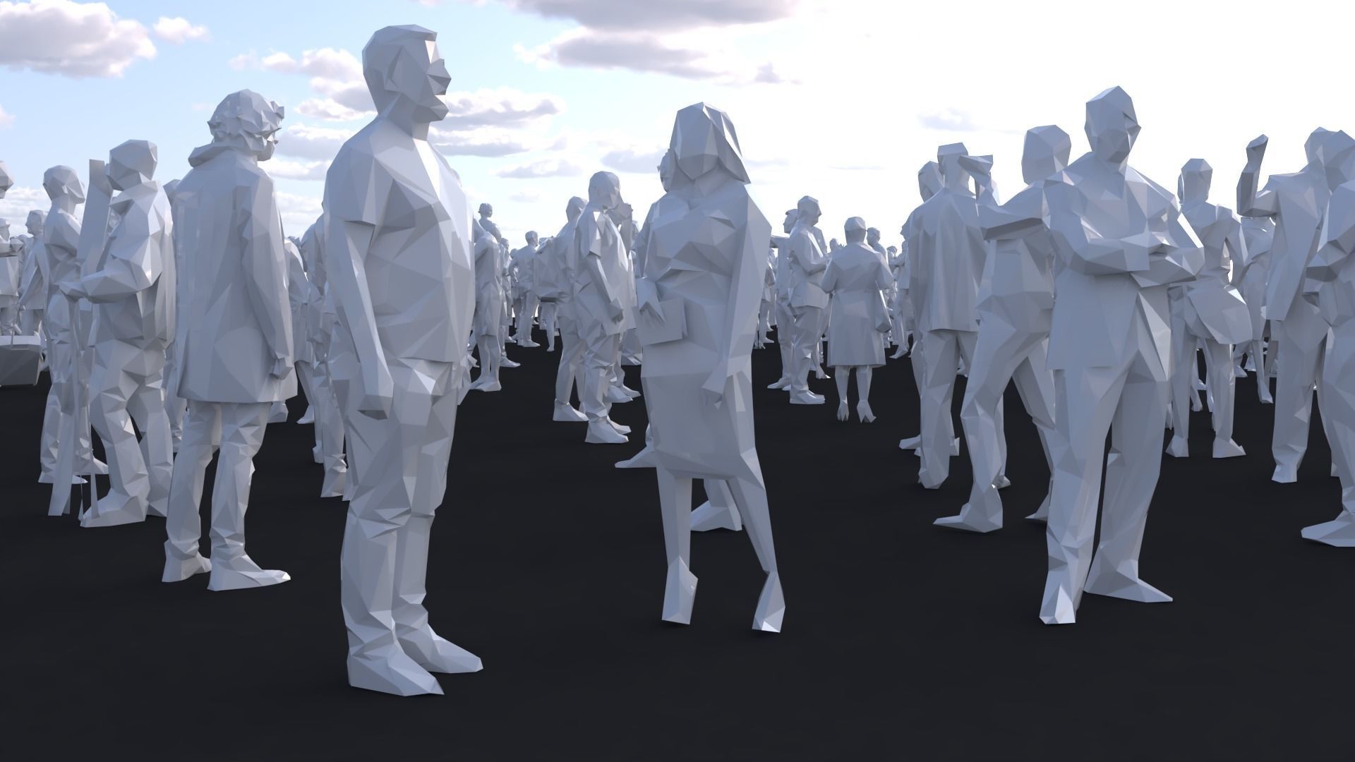 Low Poly People Model Low-poly 3D model_1